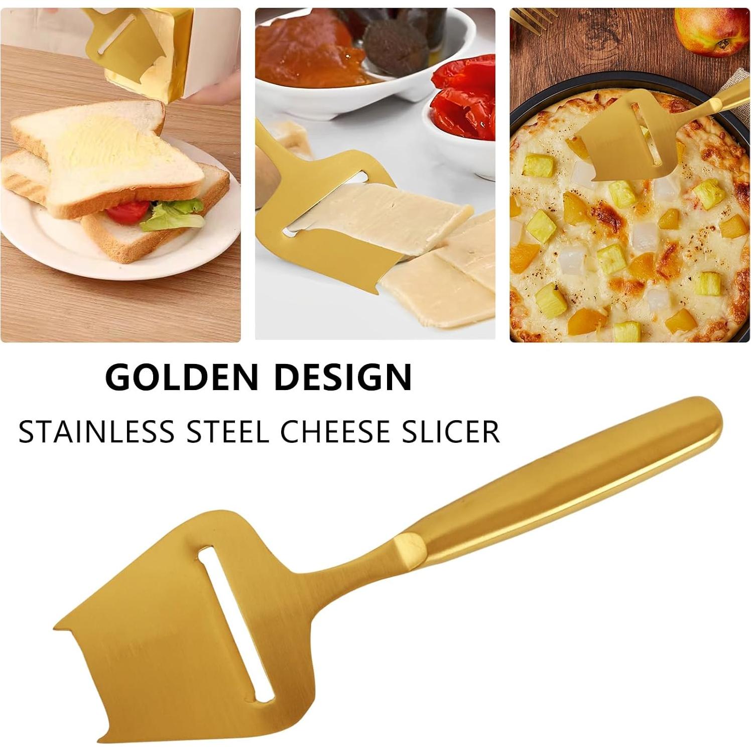 Cortador de Queso Blueden de Acero Inoxidable Dorado 22.5 cm