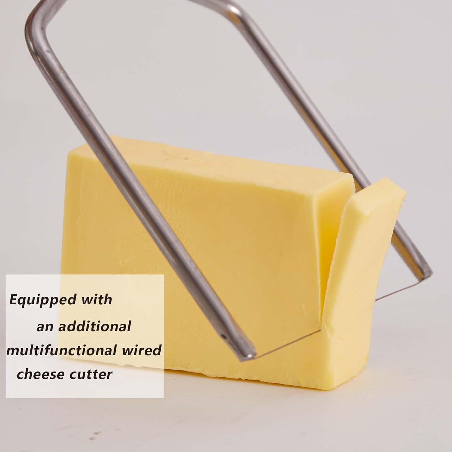 Kit Cortador de Queso ISZW - Tabla Madera Acacia con Cuchilla Inoxidable