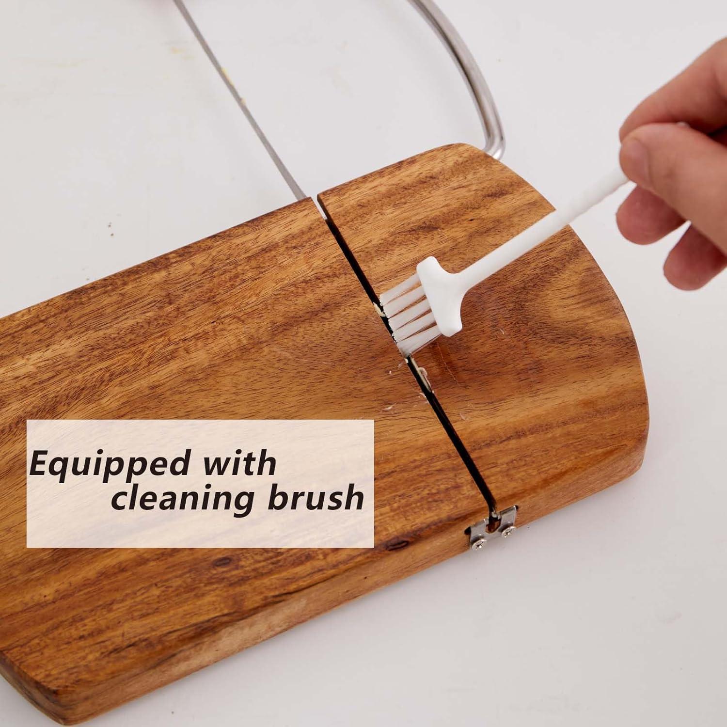 Kit Cortador de Queso ISZW - Tabla Madera Acacia con Cuchilla Inoxidable