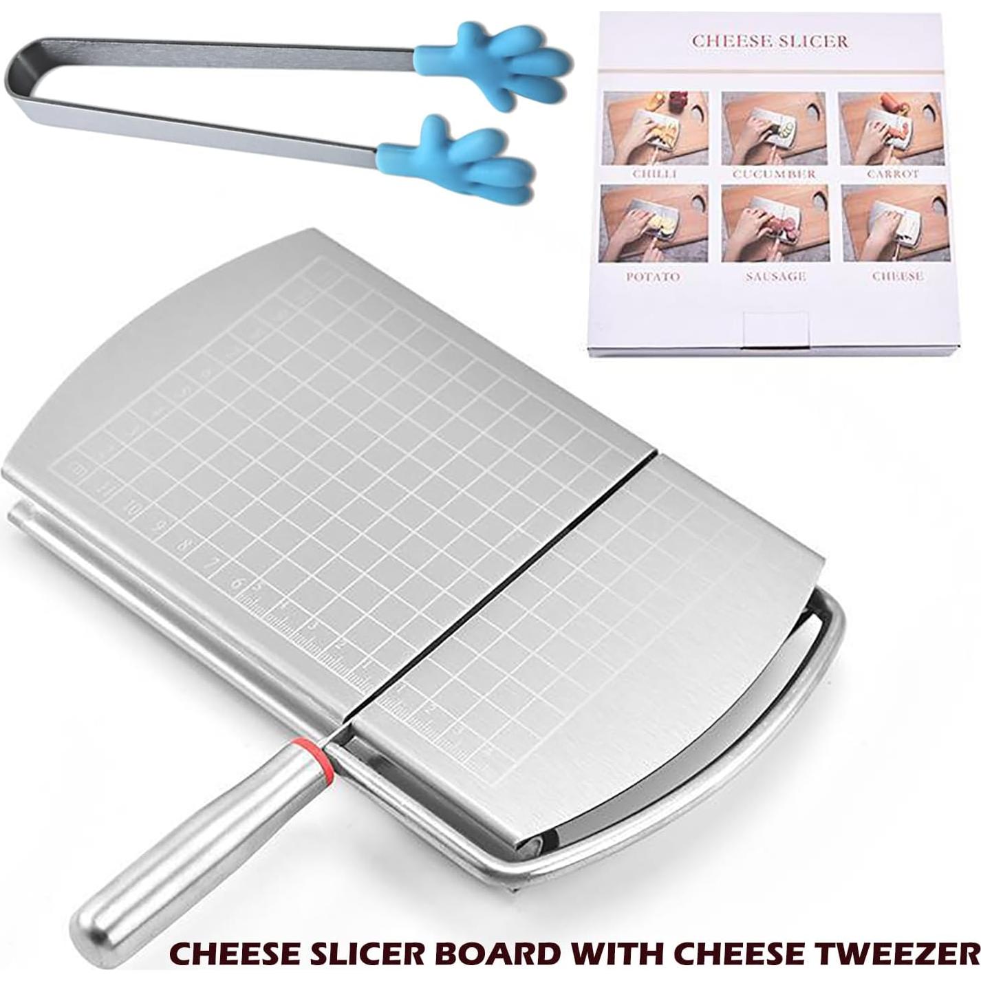 Tabla para Cortar Queso HUNIGIR con Pinzas y Cuchilla Inoxidable
