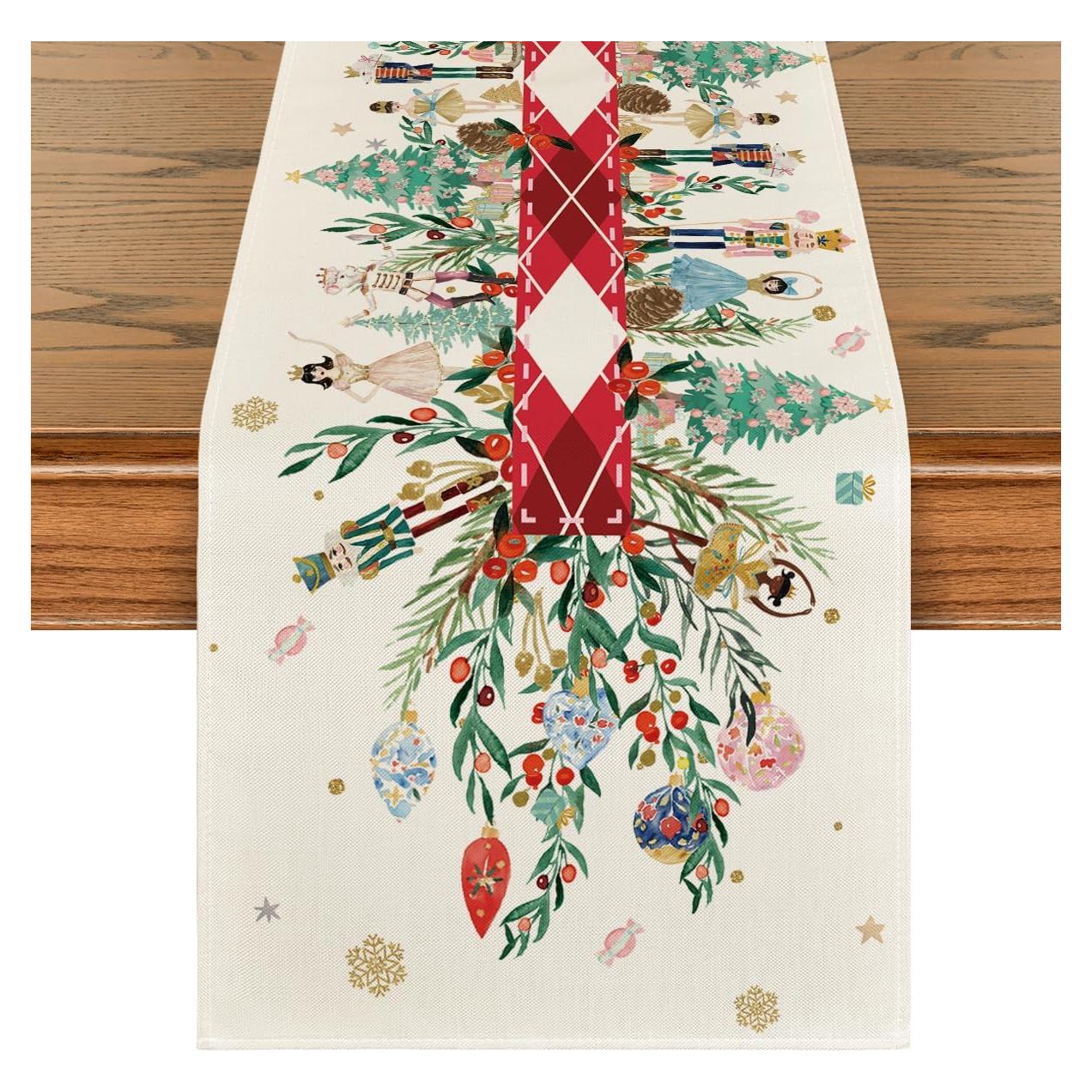 Corredor de Mesa Artoid Floral Rojo 33x183 cm Decoración