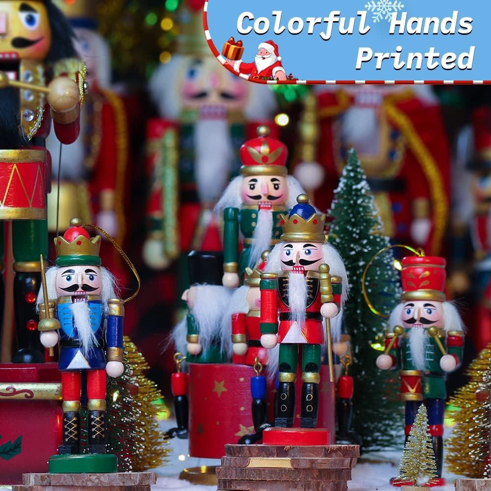 Set de 12 Adornos de Cascanueces de Madera Jolik 13 cm