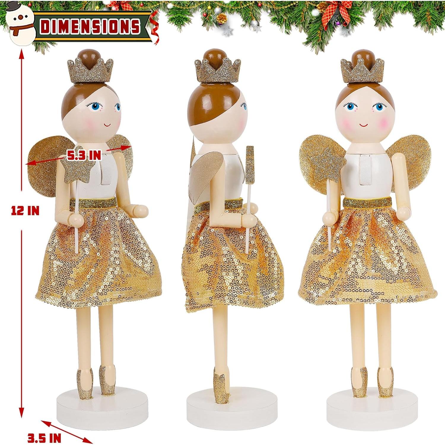 Muñeco de Navidad Joliyoou Hada Dorada 30.48 cm Adorno