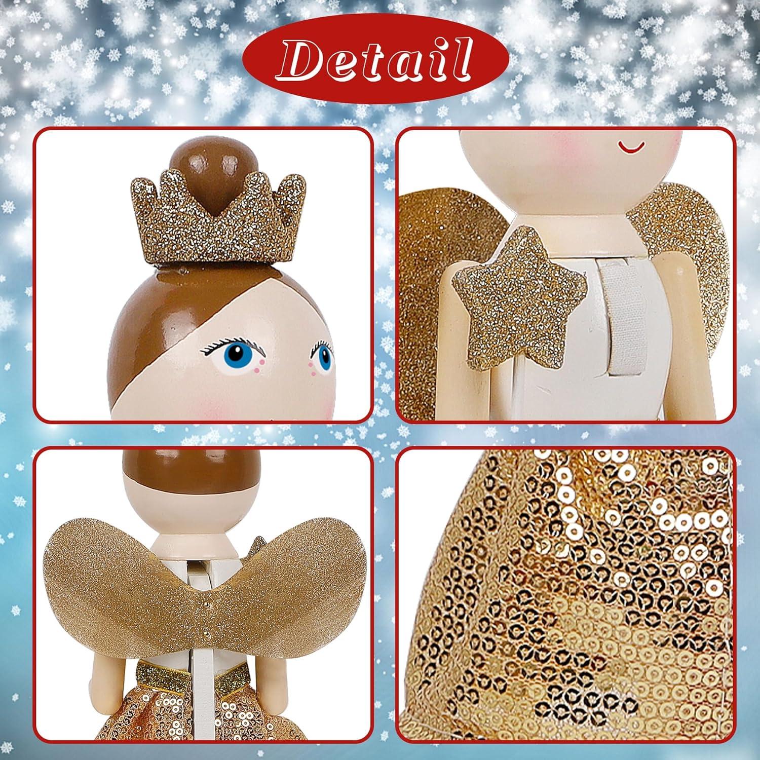 Muñeco de Navidad Joliyoou Hada Dorada 30.48 cm Adorno