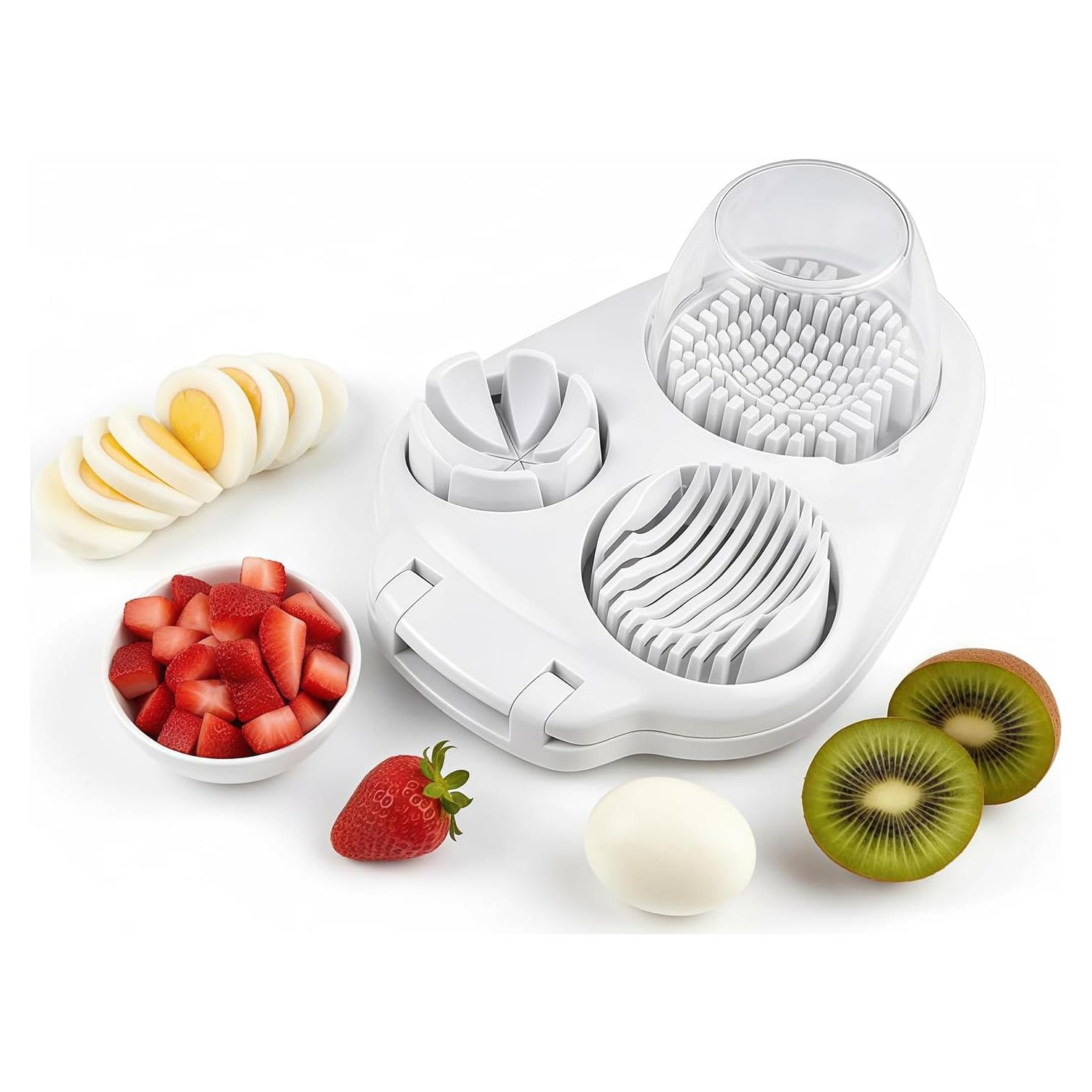 Cortador de Huevos 3-en-1 Genérico - Acero Inoxidable, Blanco