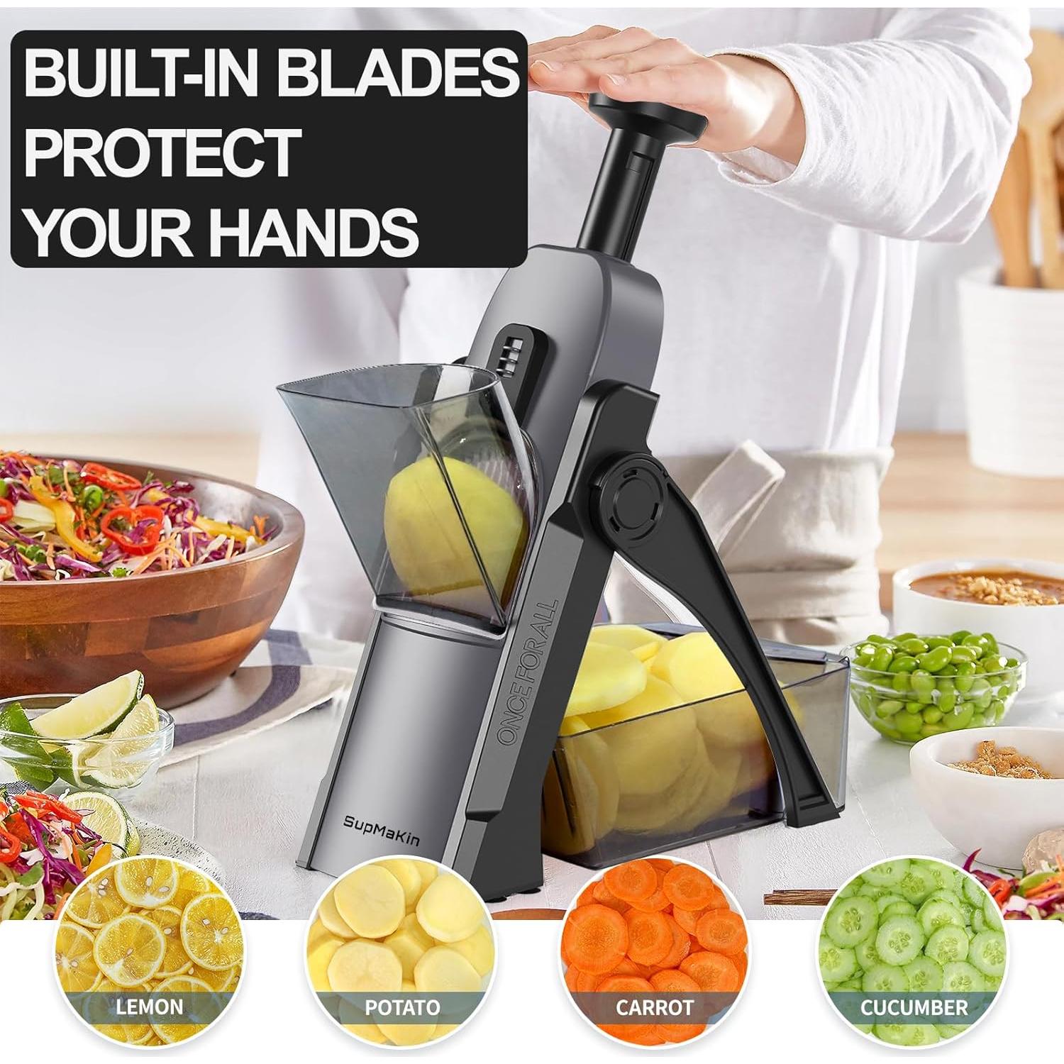 Cortador de Verduras Mandolina SupMaKin Ajustable 0.1-8mm