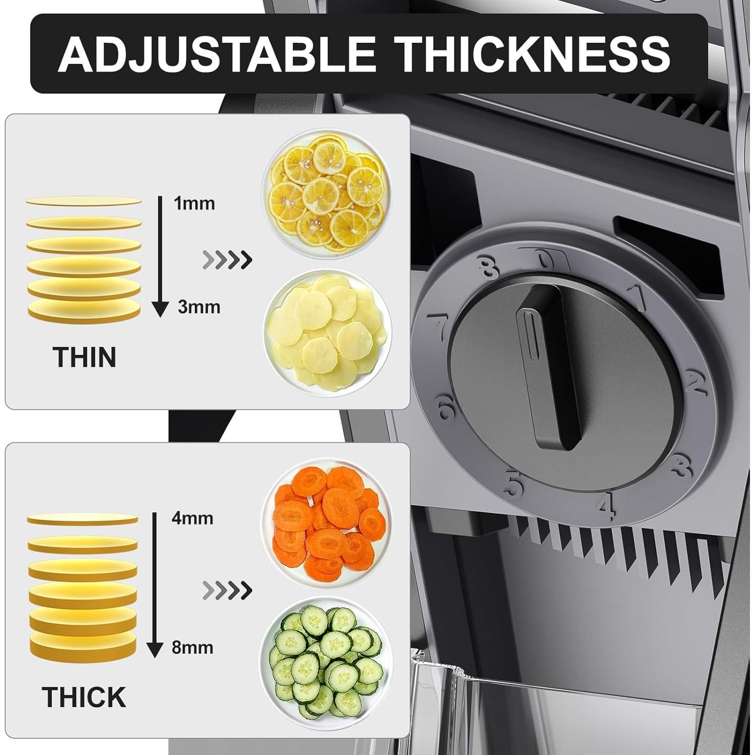 Cortador de Verduras Mandolina SupMaKin Ajustable 0.1-8mm