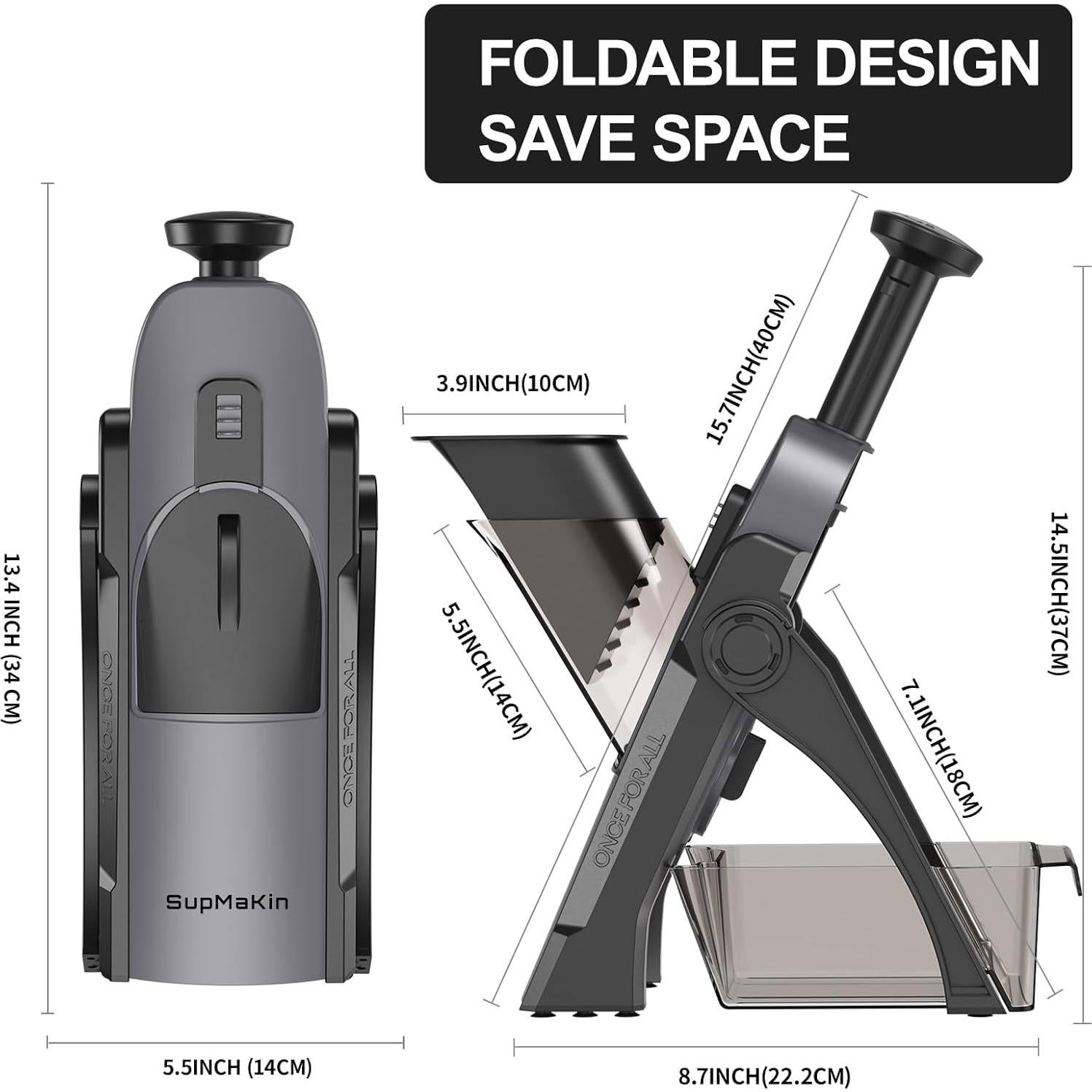Cortador de Verduras Mandolina SupMaKin Ajustable 0.1-8mm