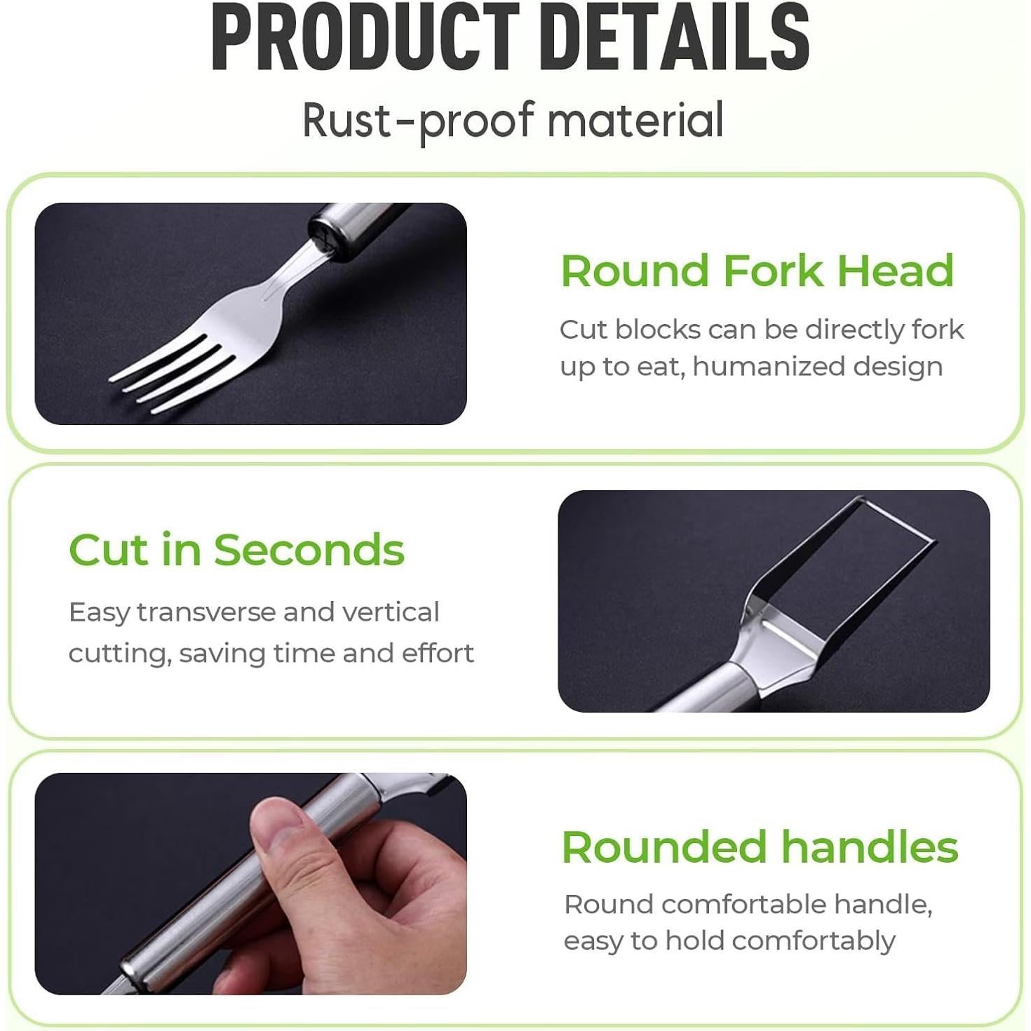 Cortador de Frutas 2-en-1 KDIRST Acero Inoxidable 3 Piezas