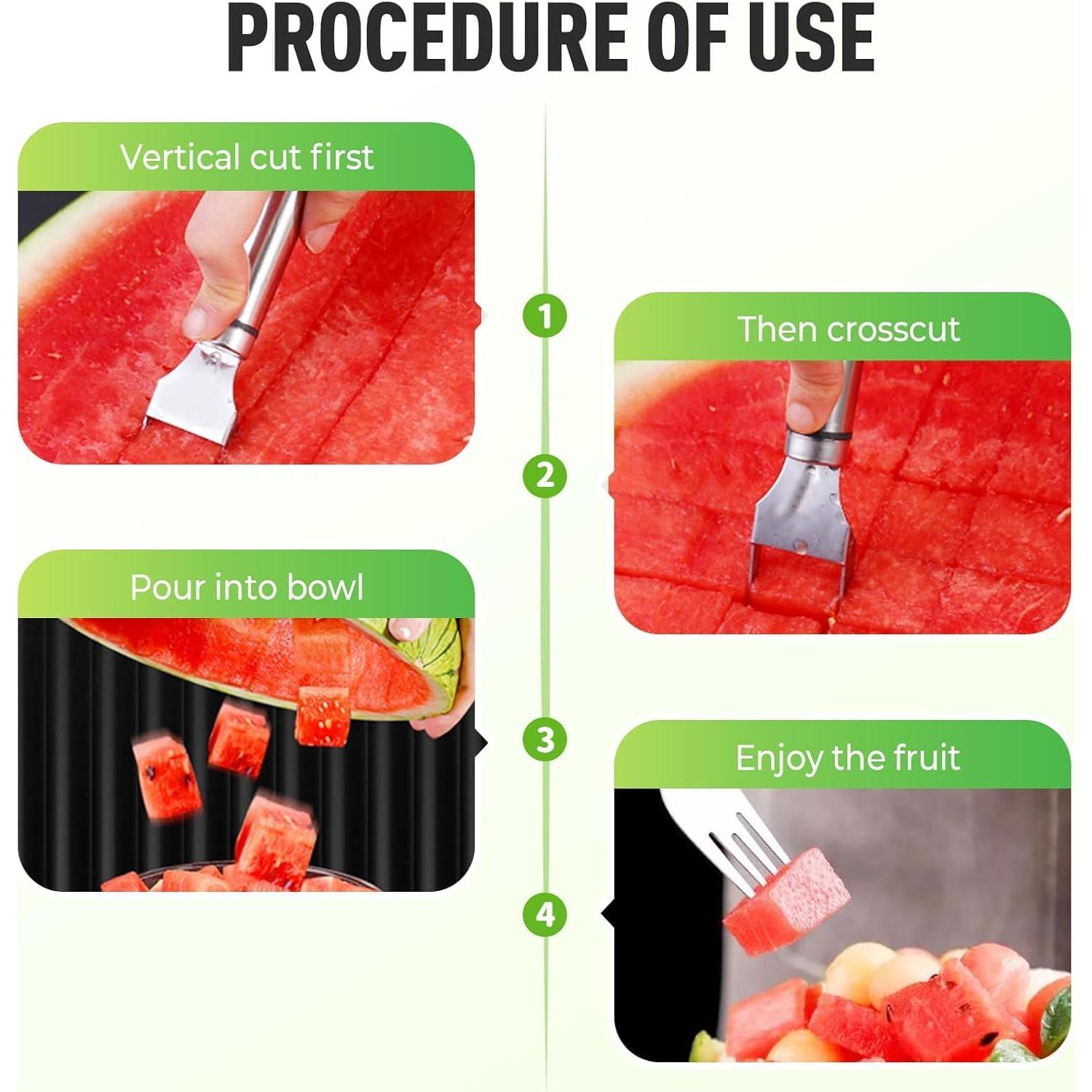 Cortador de Frutas 2-en-1 KDIRST Acero Inoxidable 3 Piezas