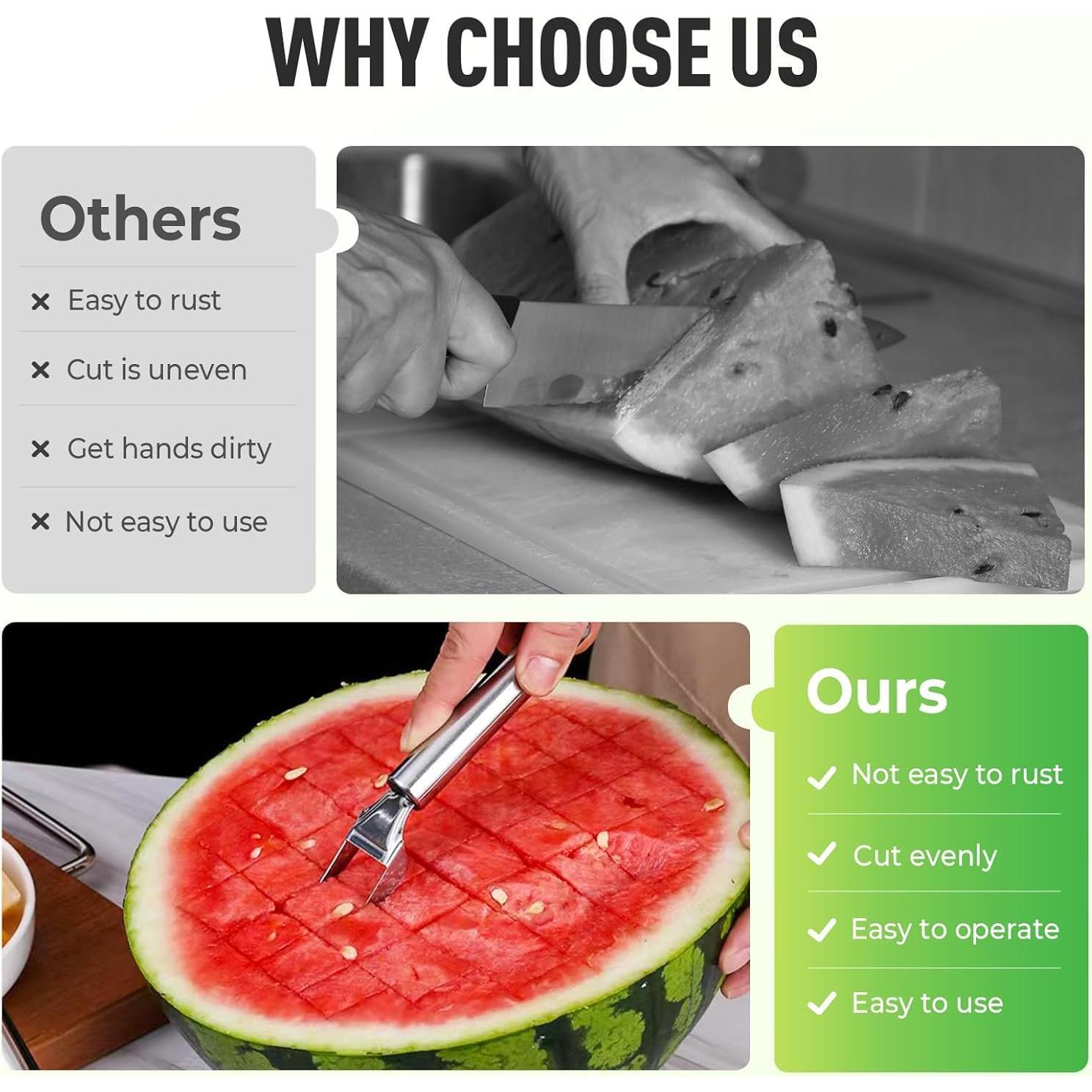 Cortador de Frutas 2-en-1 KDIRST Acero Inoxidable 3 Piezas