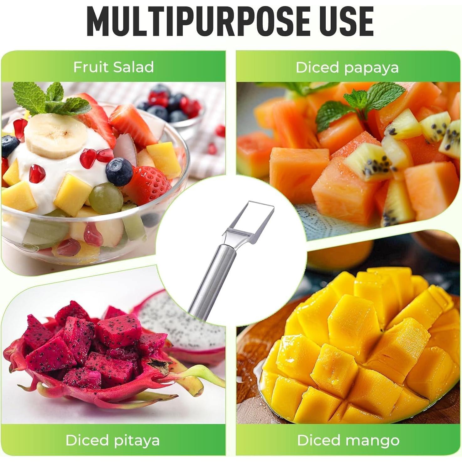 Cortador de Frutas 2-en-1 KDIRST Acero Inoxidable 3 Piezas