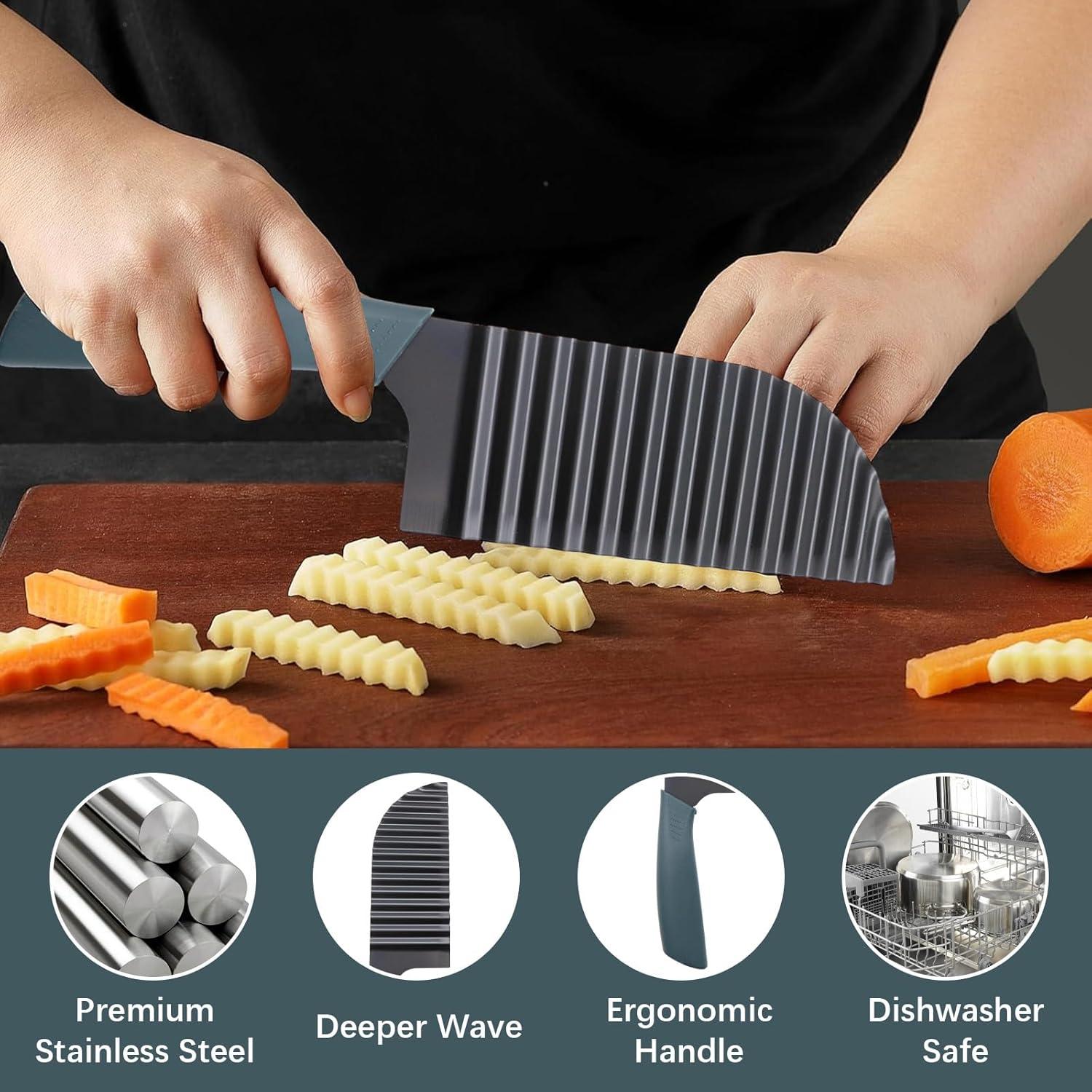 Cuchillo Cortador de Ondas Braxan de Acero Inoxidable 2 Piezas