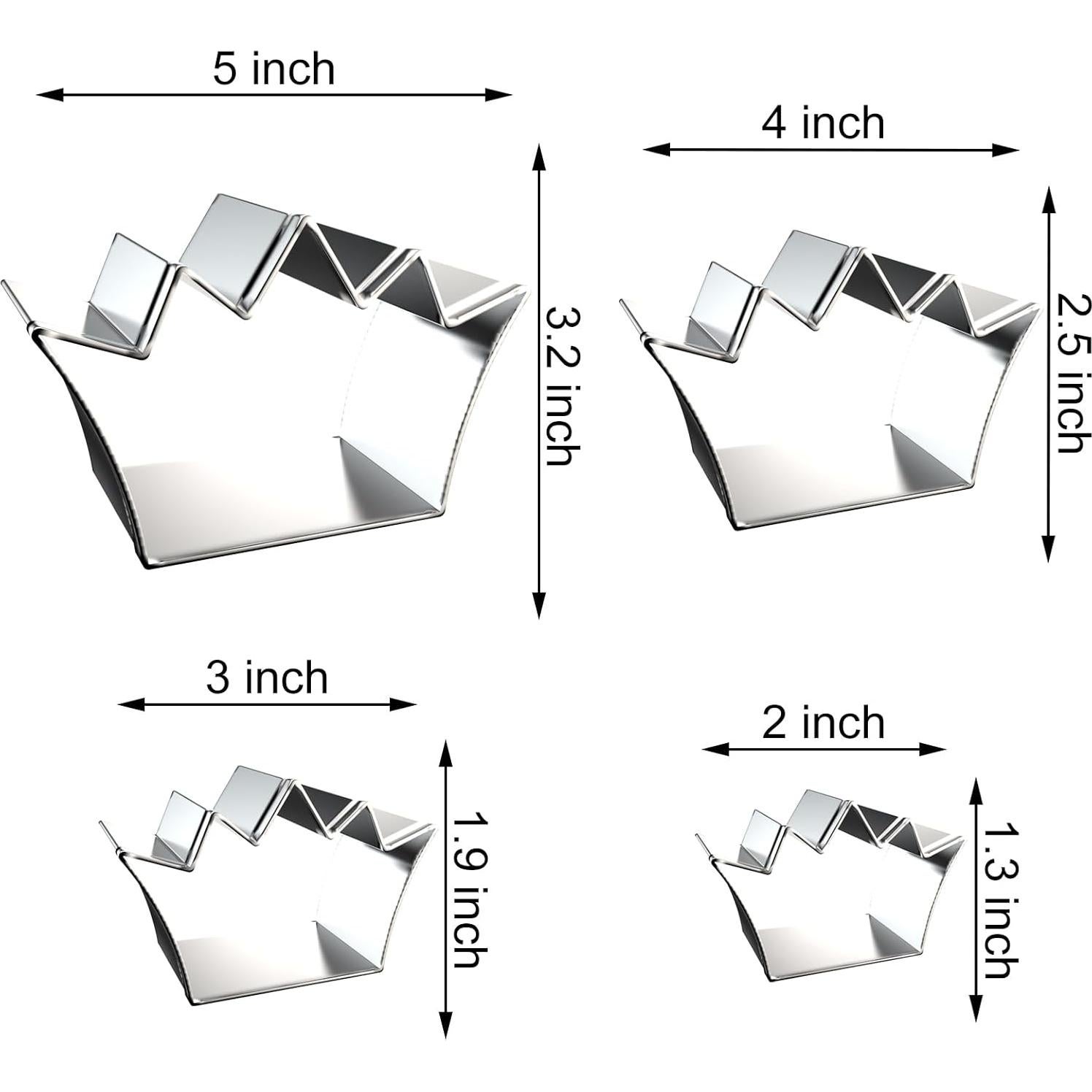 Juego de Cortadores de Galletas Corona QAAQS - 4 Piezas