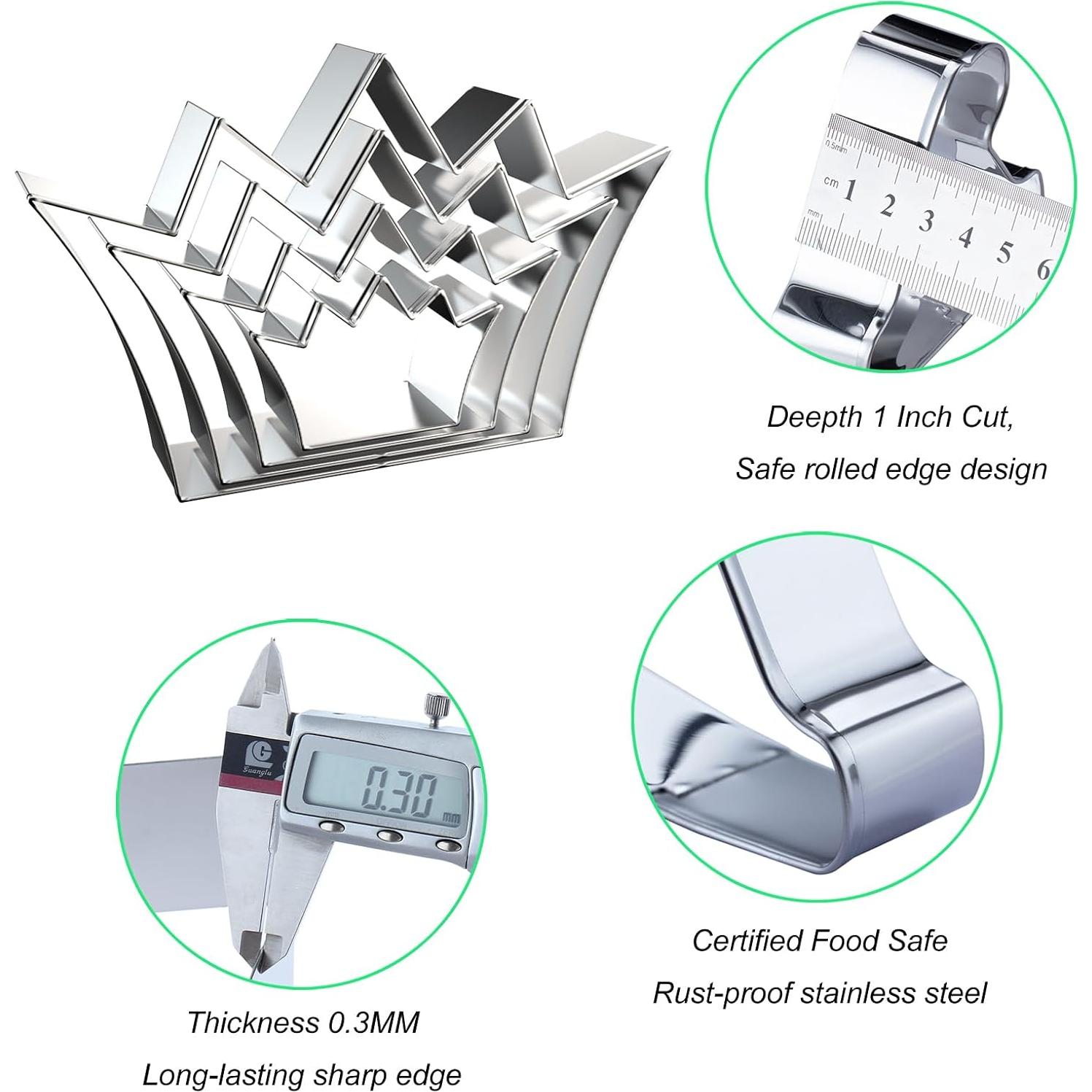 Juego de Cortadores de Galletas Corona QAAQS - 4 Piezas