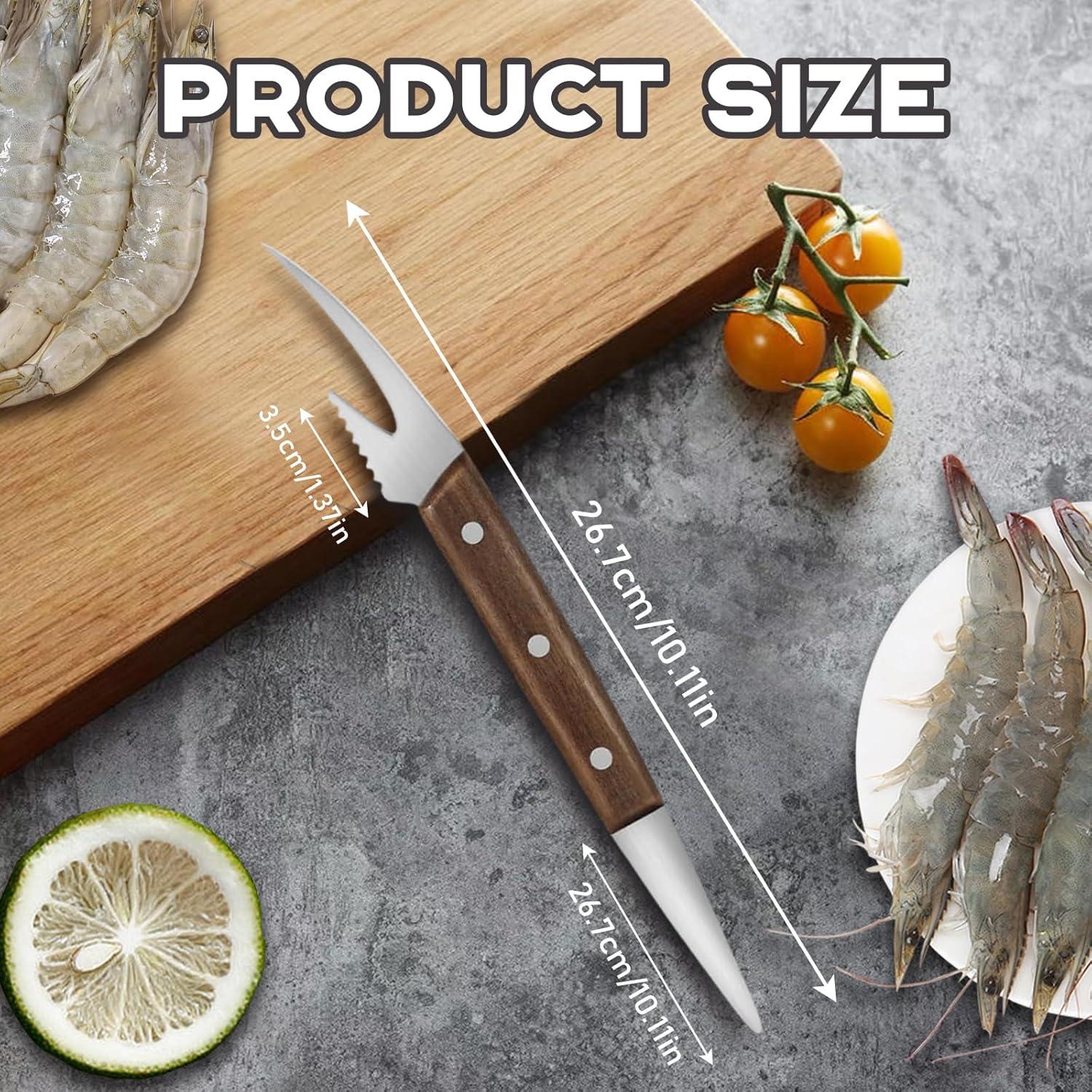 Paquete de 2 cuchillos multifuncionales Wshxjzyay 5 en 1 para camarones