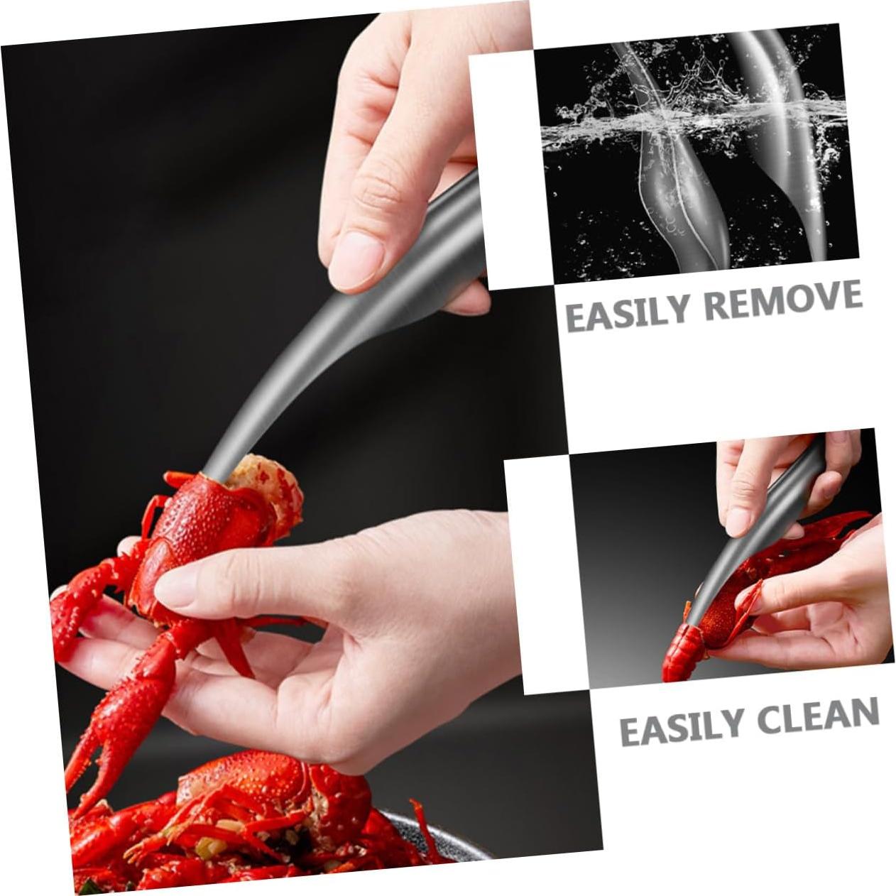 Limpiador de Camarones HEALLILY Acero Inoxidable 6 Piezas