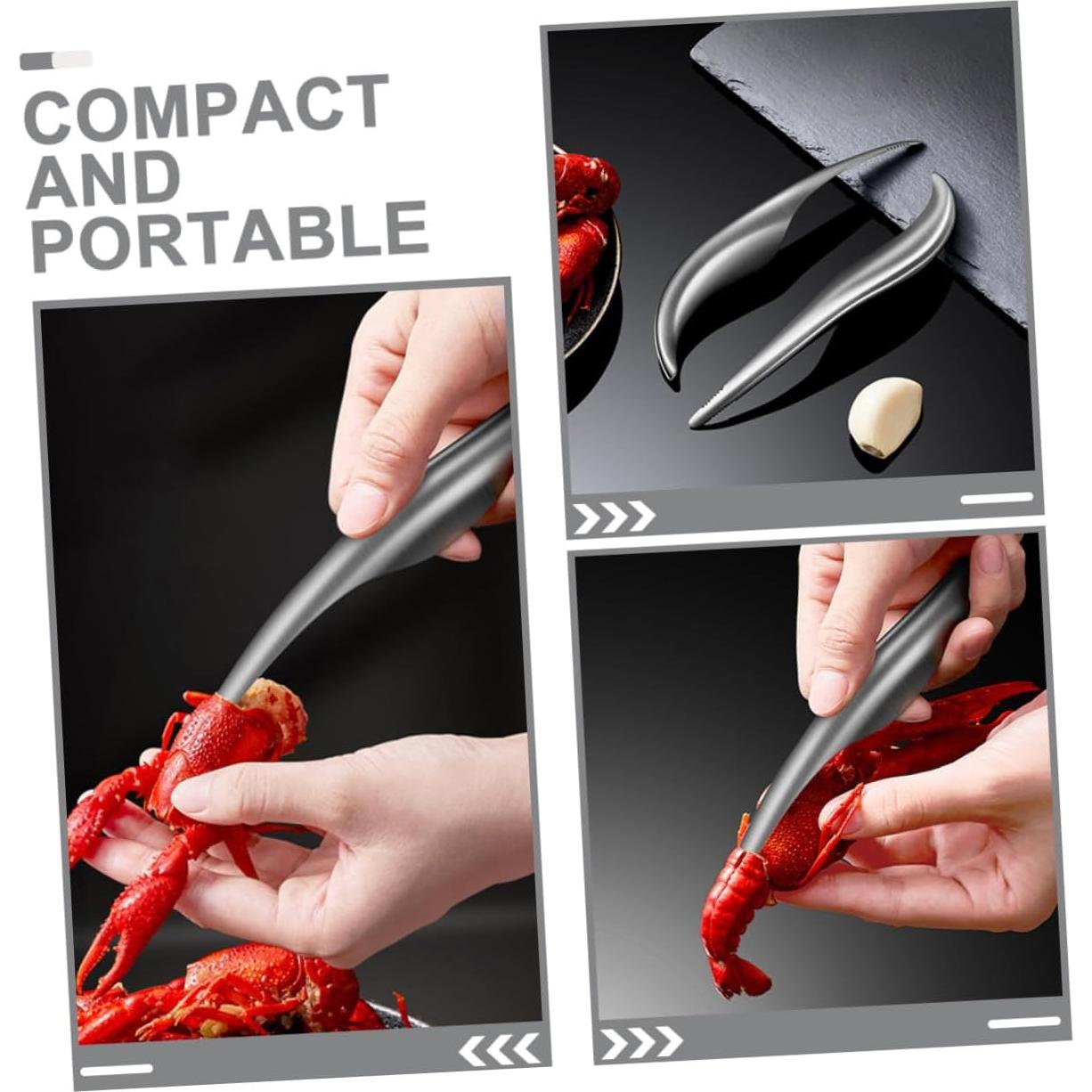 Limpiador de Camarones HEALLILY Acero Inoxidable 6 Piezas