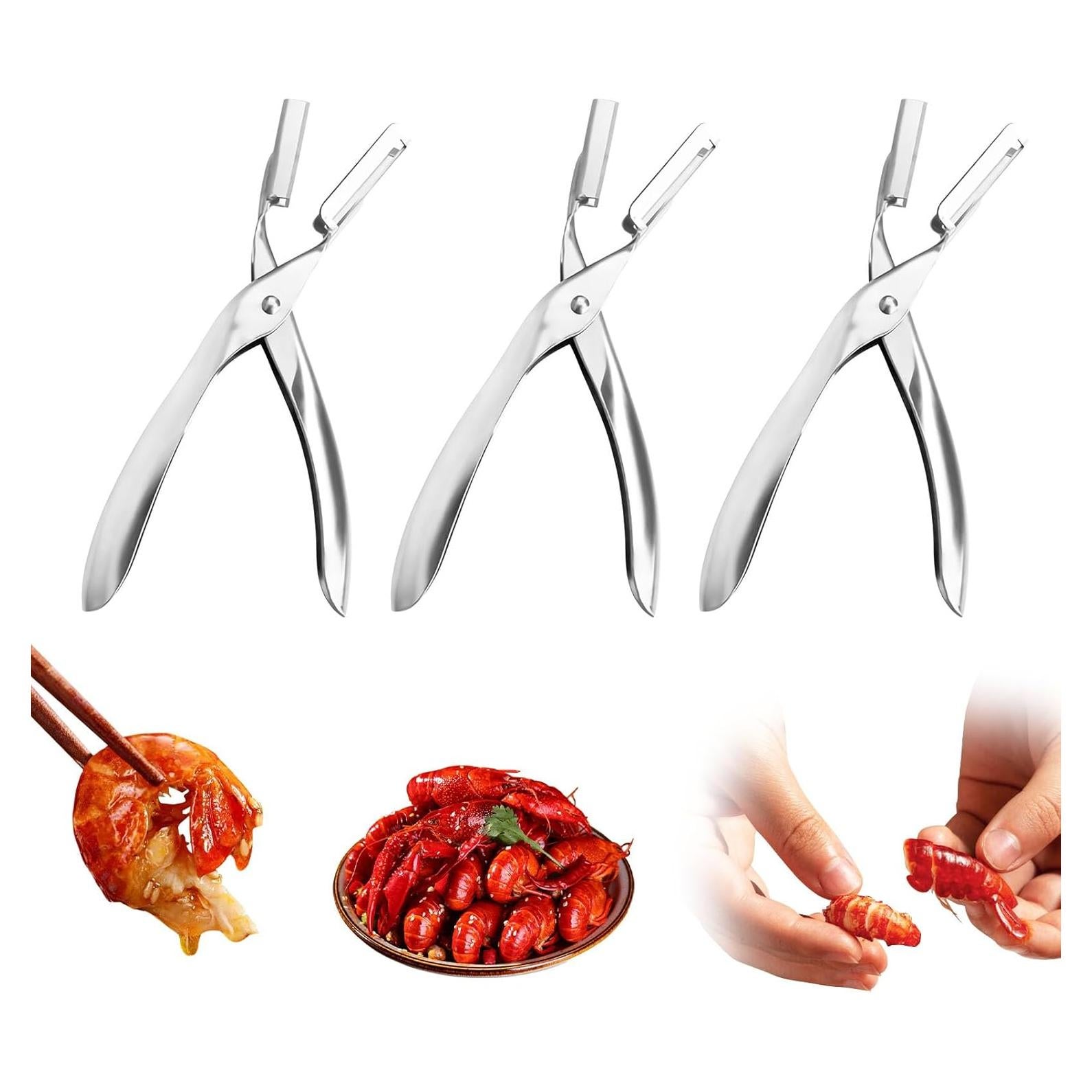 Pelador de Cangrejo y Camarones Cxqbsmy - Acero Inoxidable 3 Piezas