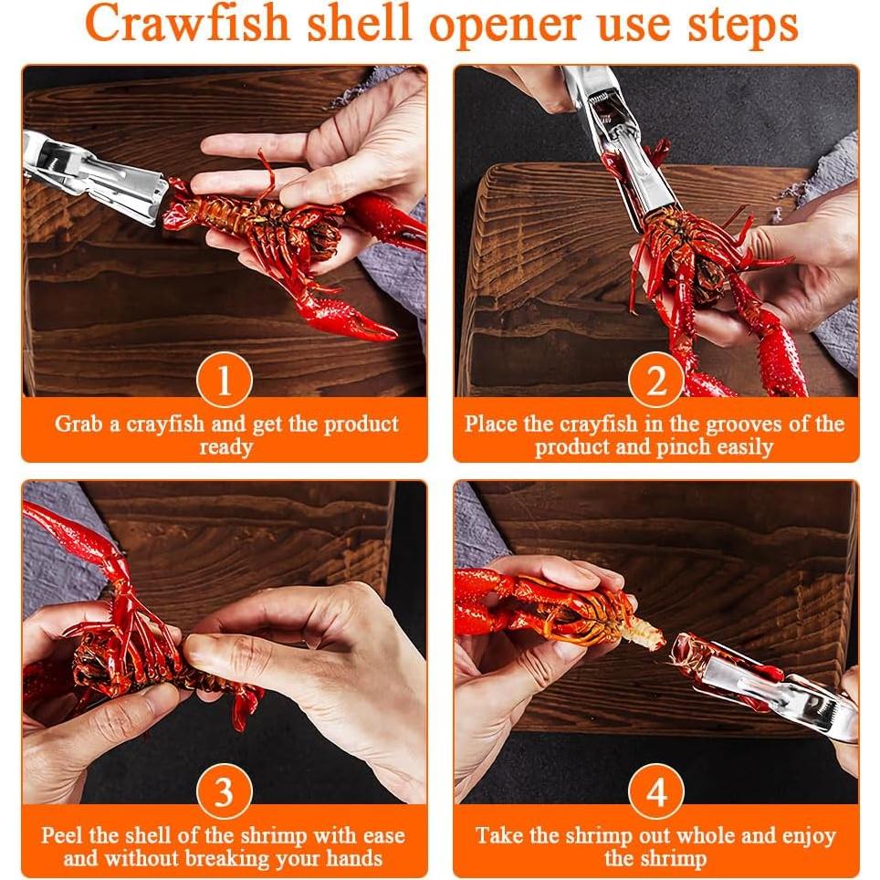 Pelador de Cangrejo y Camarones Cxqbsmy - Acero Inoxidable 3 Piezas