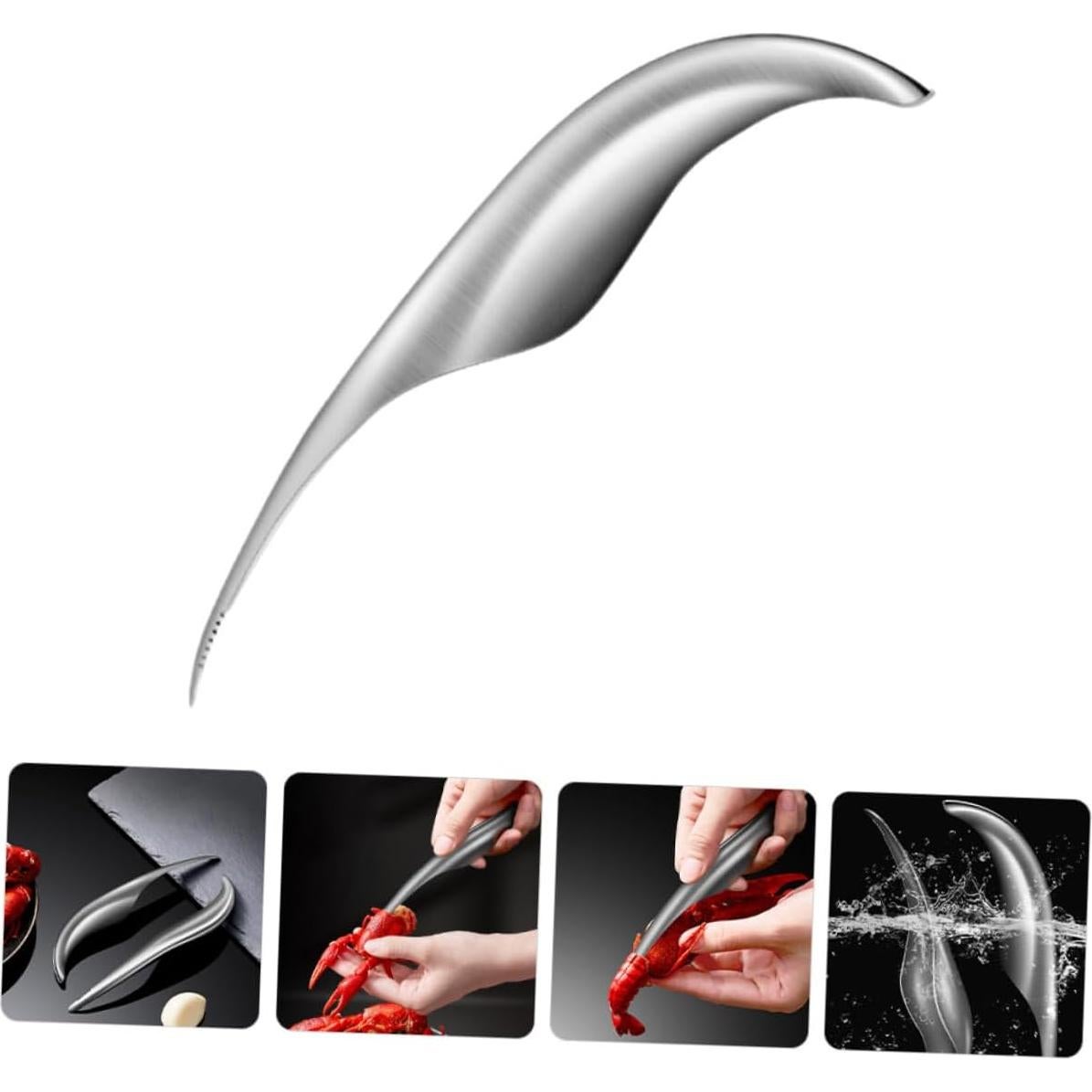 6 Piezas Desvenador de Camarones Acero Inoxidable Ergonómico