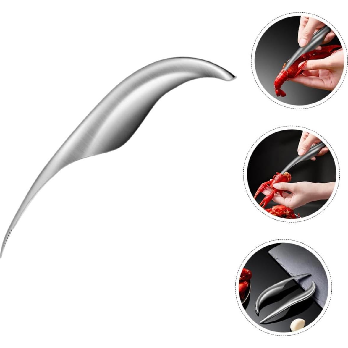 6 Piezas Desvenador de Camarones Acero Inoxidable Ergonómico