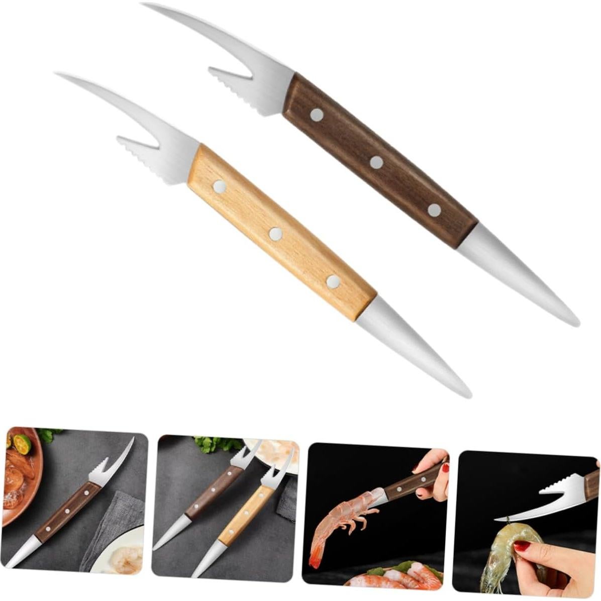 Pelador de Camarones LIFKOME de Acero Inoxidable Doble Cabeza