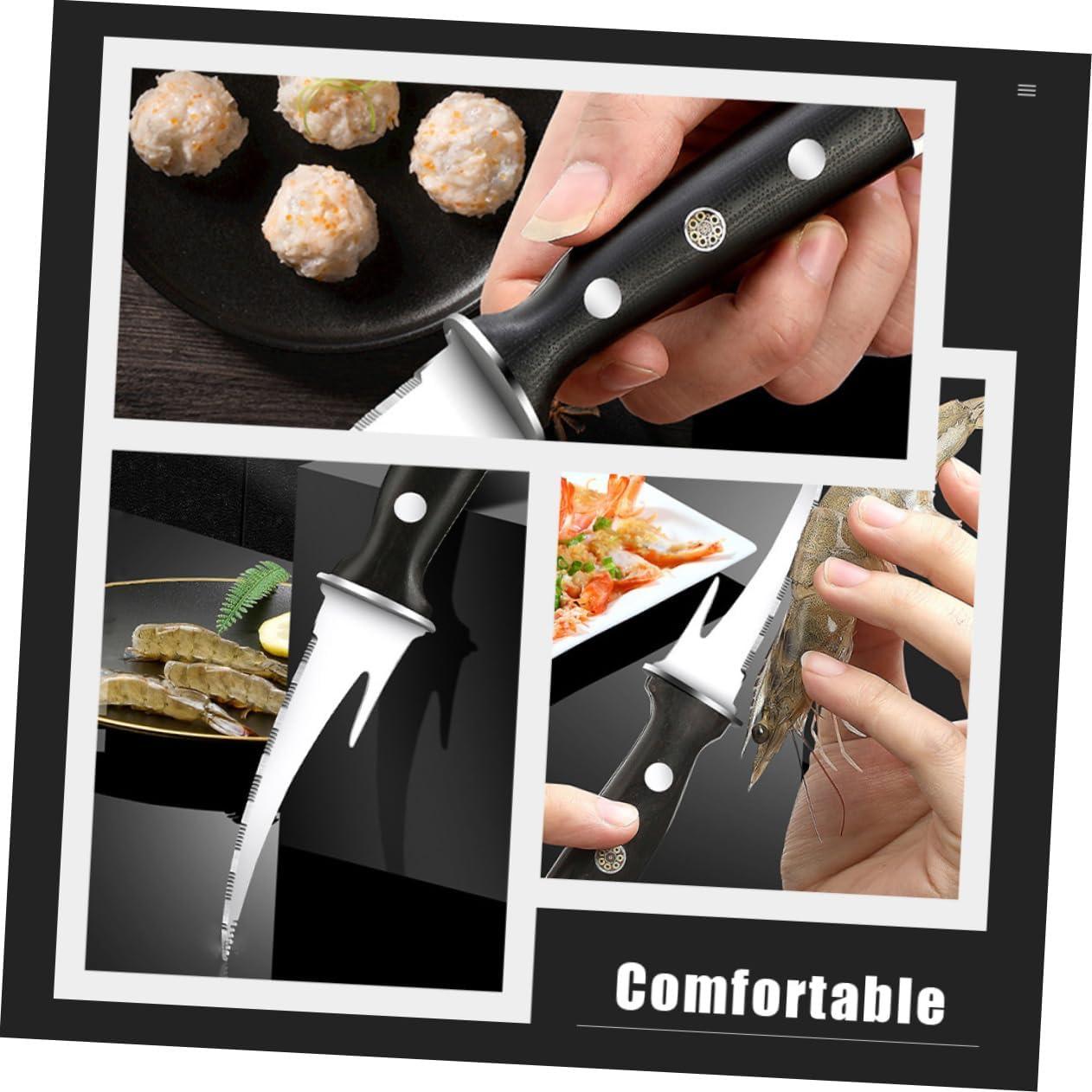 Limpiador de Camarones PRETYZOOM de Acero Inoxidable 18cm