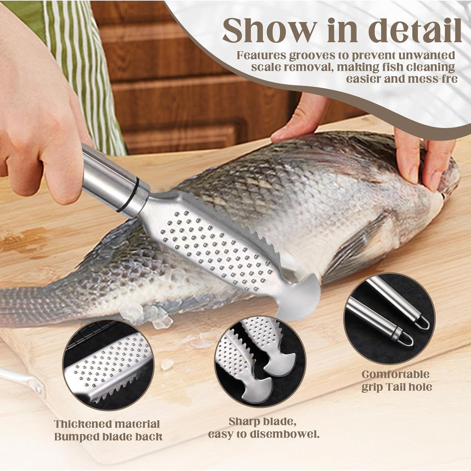 2 Herramientas de Raspar Escamas de Pescado Xanadued Acero Inoxidable