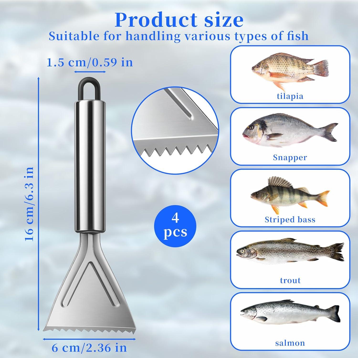 Juego de 4 Removedores de Escamas de Pescado Asofelk