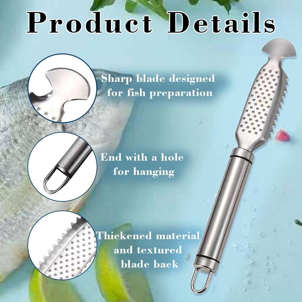 Paquete de 2 Escaladores de Pescado Fvokle Acero Inoxidable