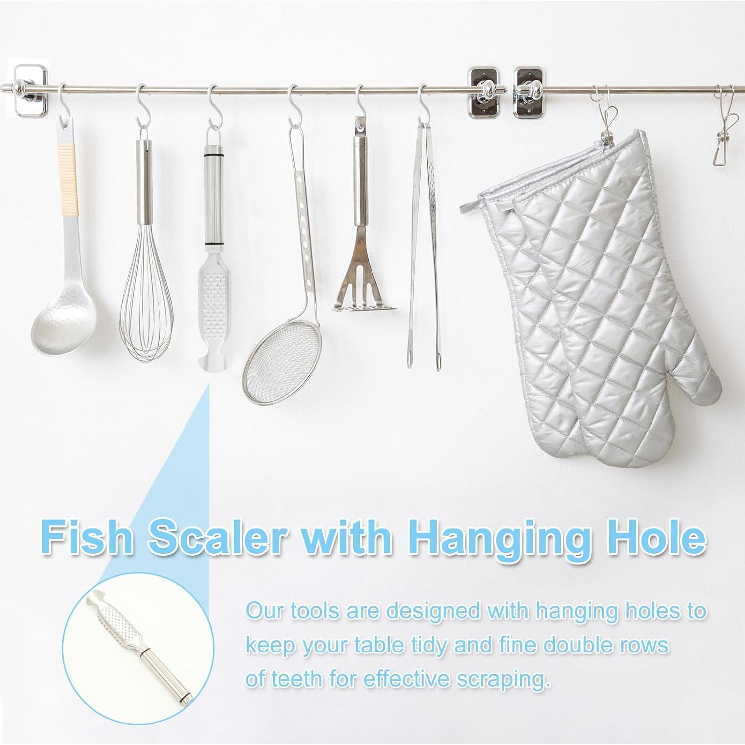 Removedor de Escamas de Pescado KURTOPLLY Acero Inoxidable 2 Piezas