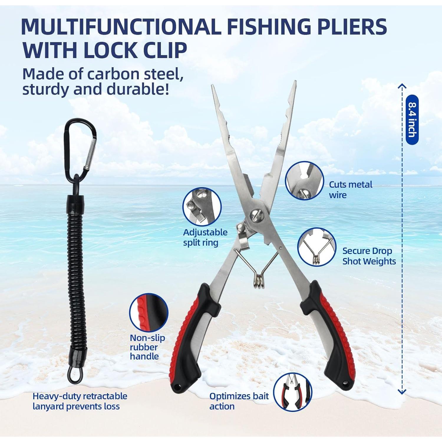 Kit de Pesca Profesional RAWILL 7 Piezas con Báscula y Cuchillo