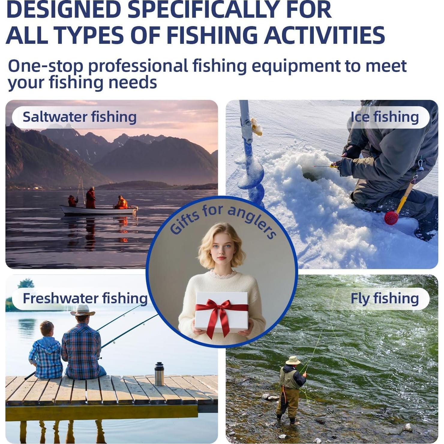 Kit de Pesca Profesional RAWILL 7 Piezas con Báscula y Cuchillo