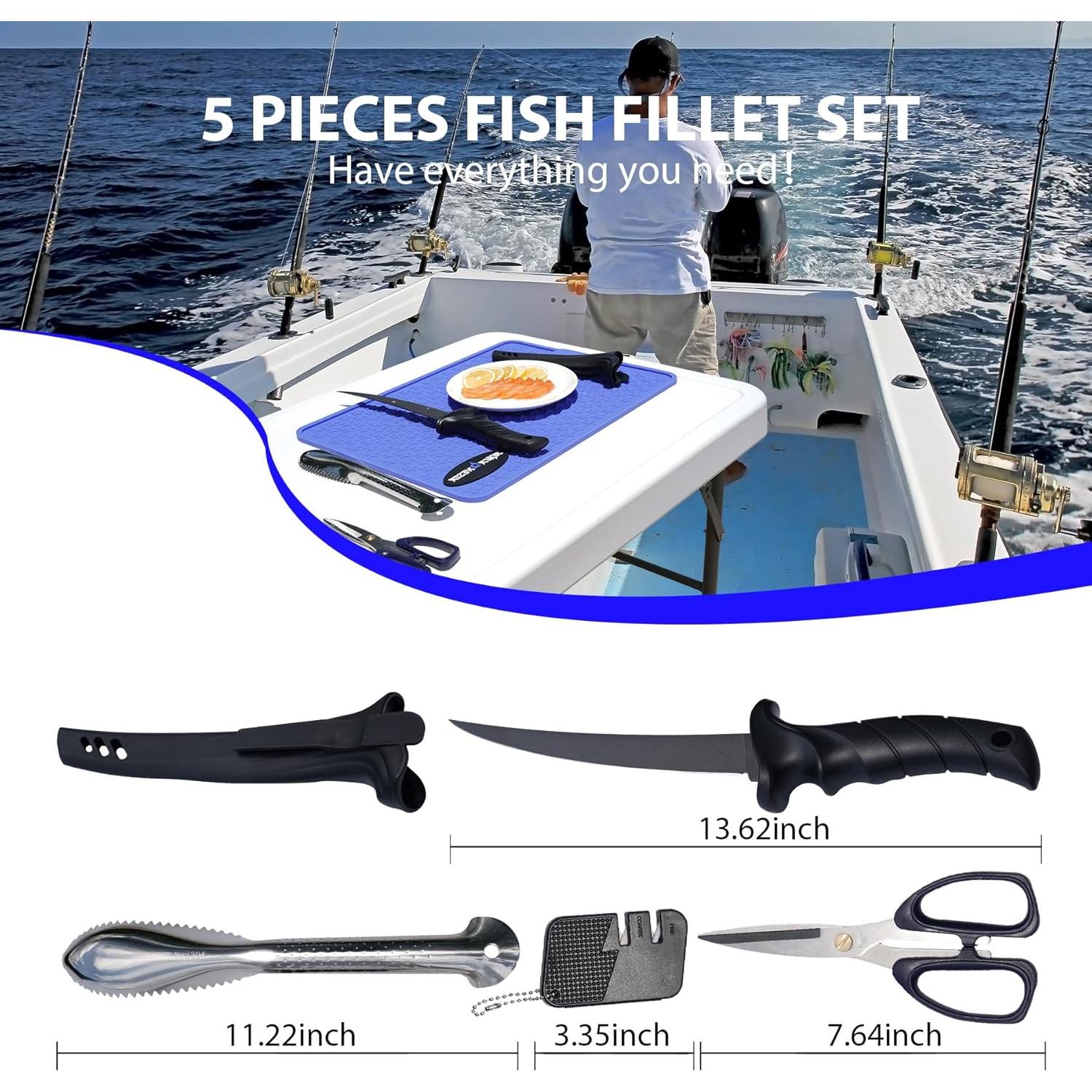 Kit de limpieza de pescado AQUANESIA 4 piezas acero inoxidable