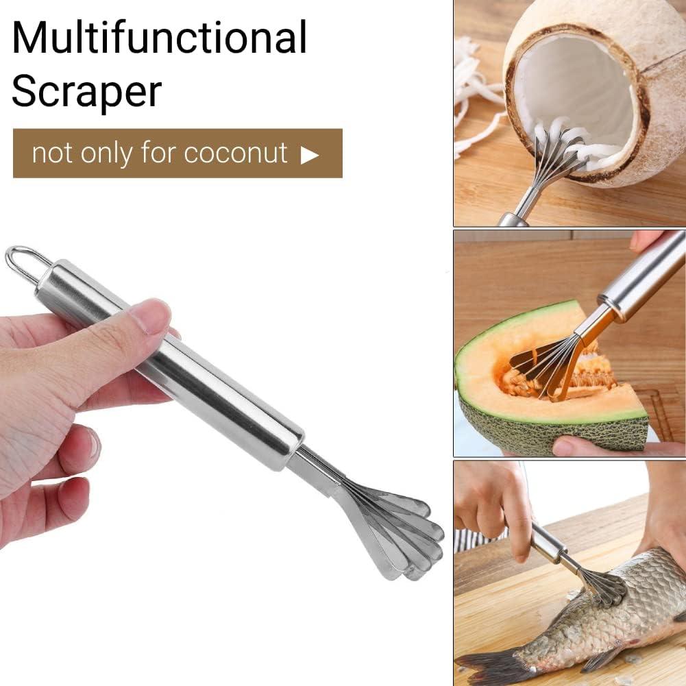 Raspador de Coco TOPINCN Acero Inoxidable 19.5x3.5cm Manual