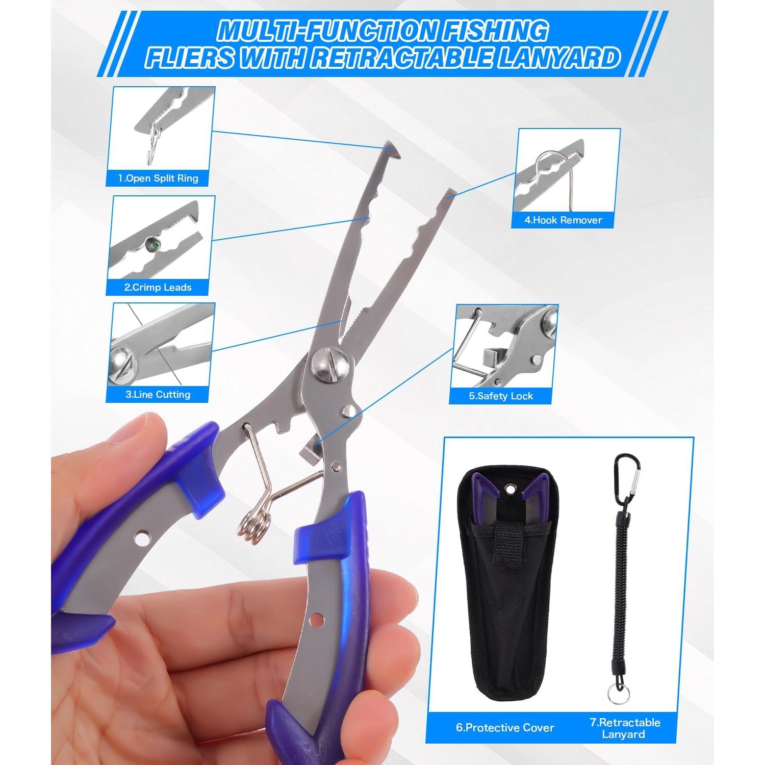 Kit de Herramientas de Pesca Ehowdin - 7 Piezas con Agarrador