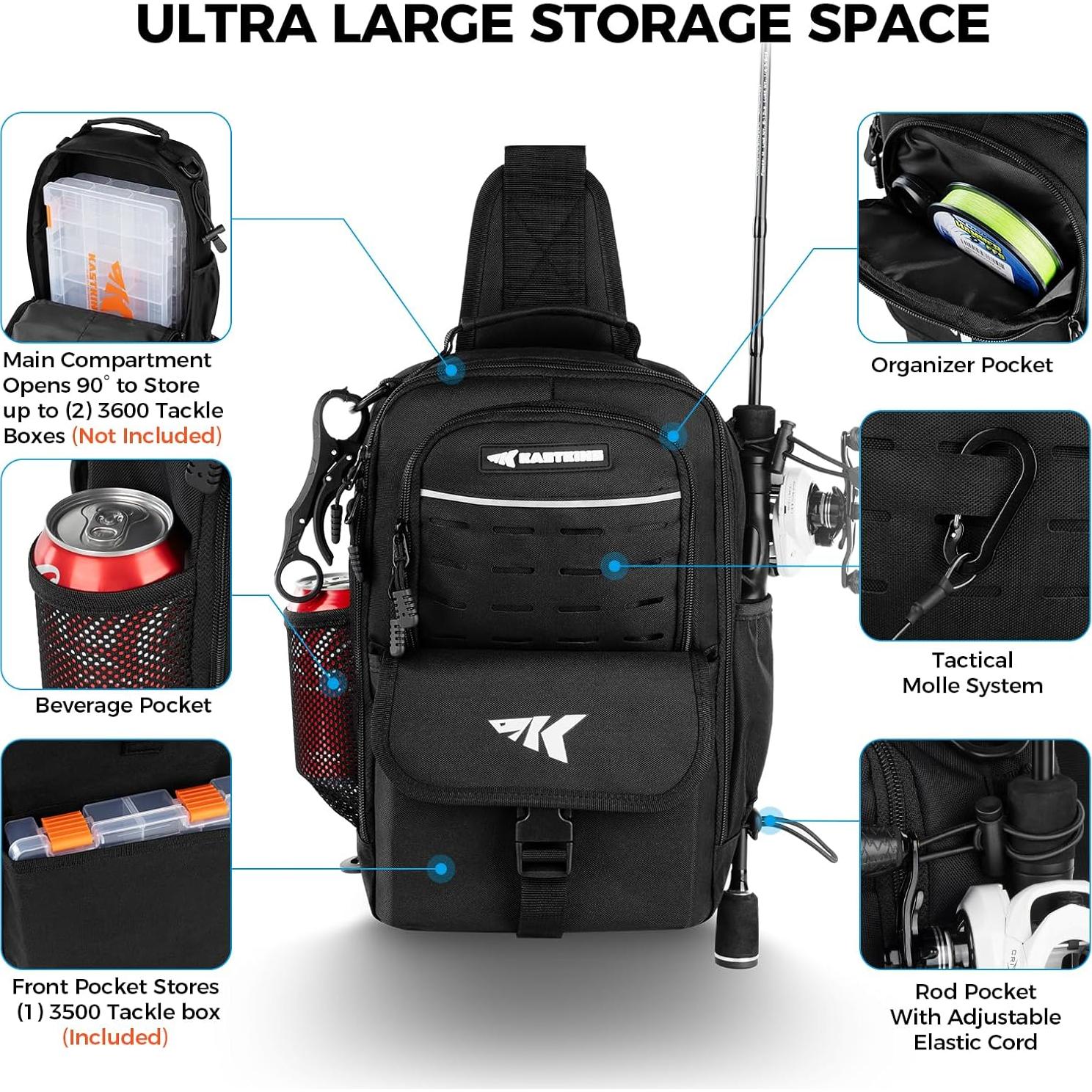 Bolsa de Sling de Pesca KastKing con Caja de Cebo 3500 y Herramientas