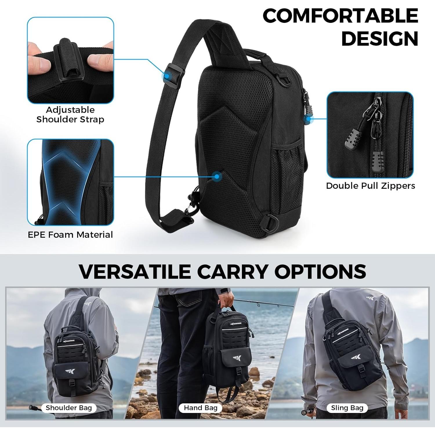 Bolsa de Sling de Pesca KastKing con Caja de Cebo 3500 y Herramientas