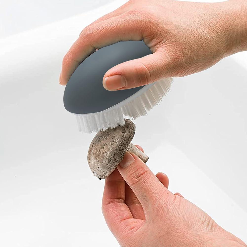 2 Cepillos de Verduras Kazheon con Mango Arqueado - Gris