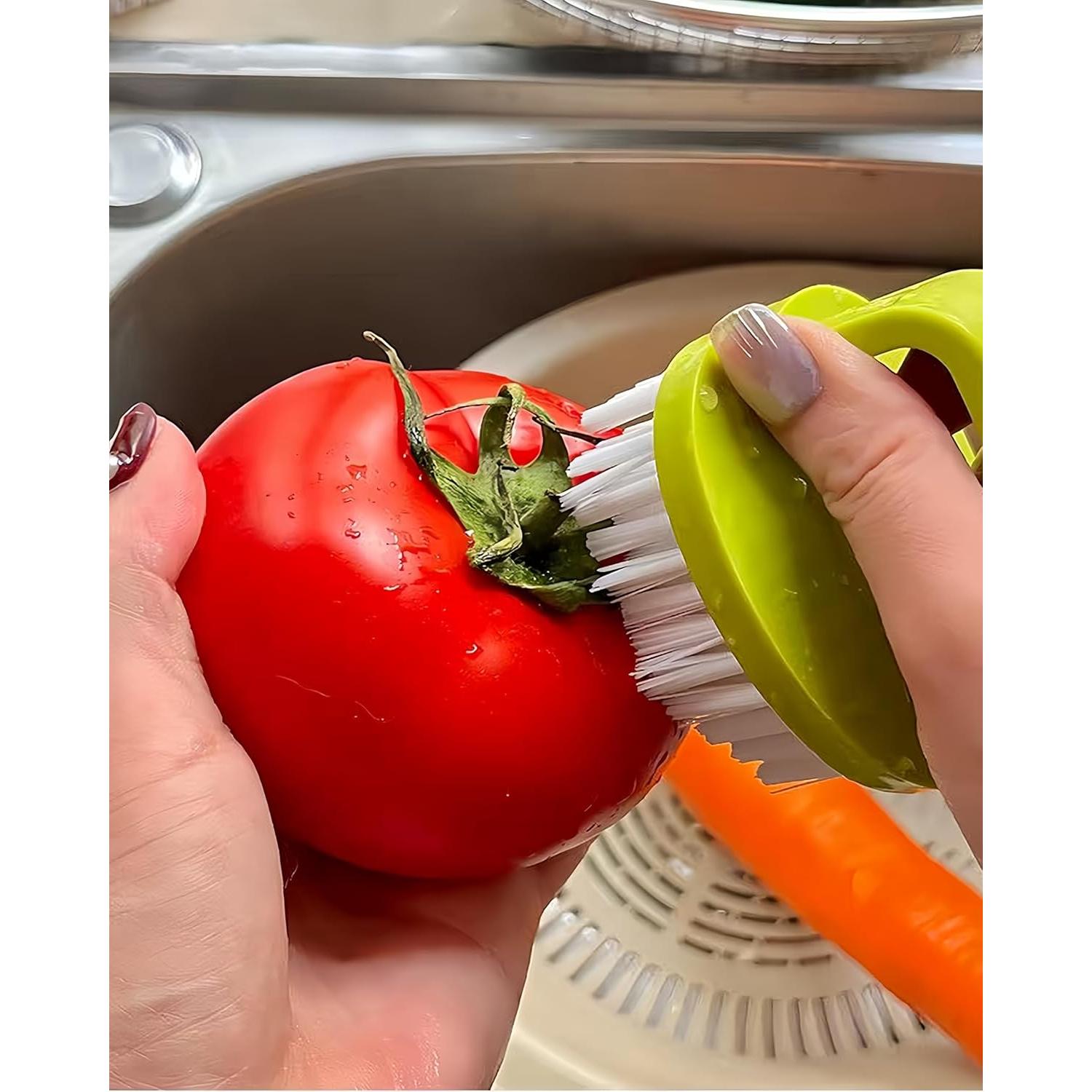 Juego de 2 Cepillos para Limpiar Verduras Ganganmax - Ergonomía y Cerdas Resistentes