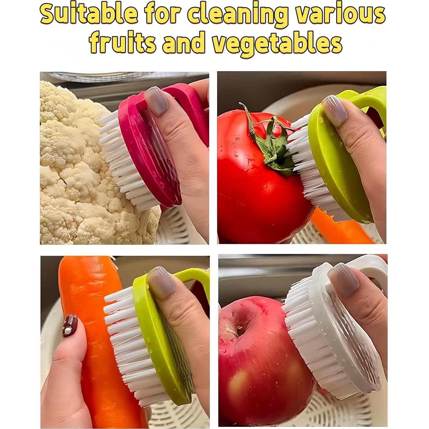 Juego de 2 Cepillos para Limpiar Verduras Ganganmax - Ergonomía y Cerdas Resistentes