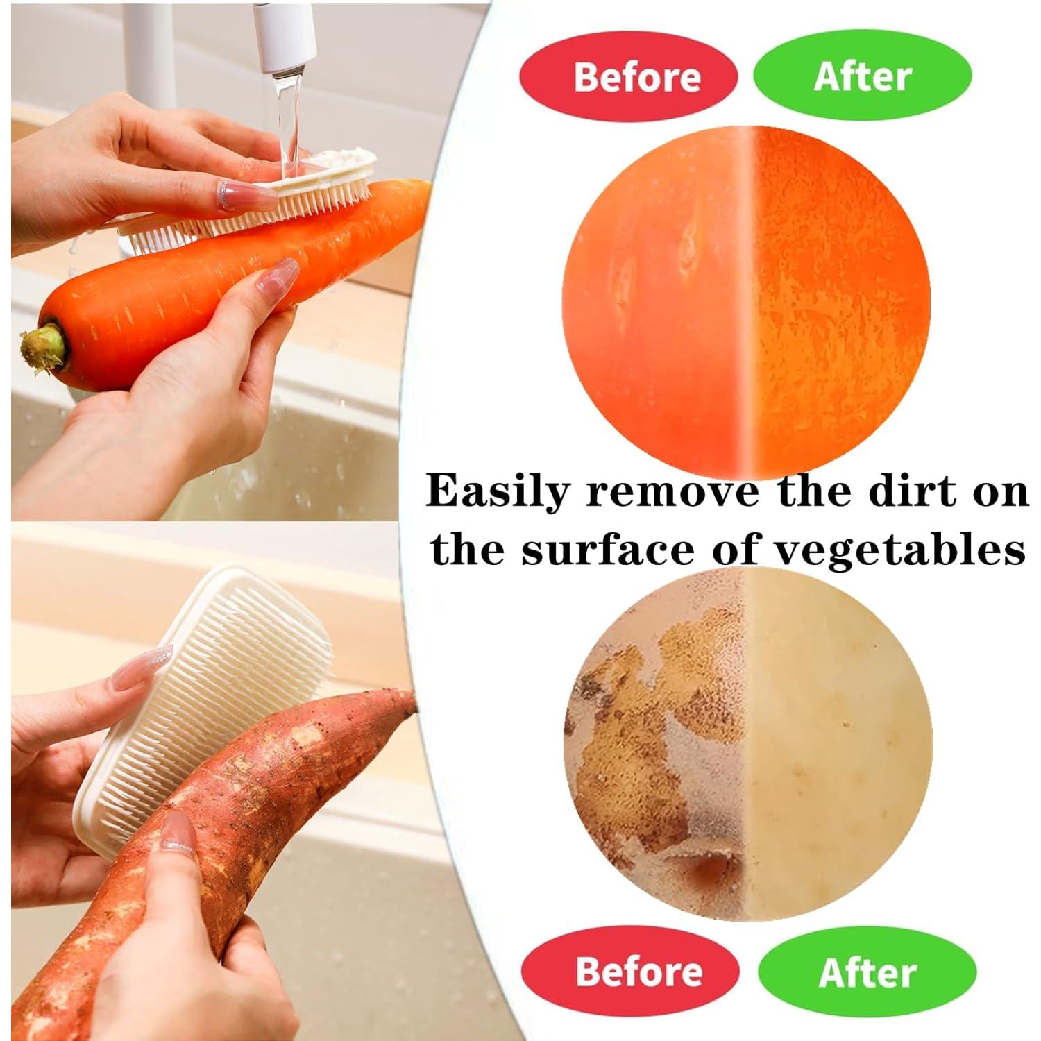 4 Cepillos de Verduras SHUNGXINYI Antideslizantes 12x8x1.5cm