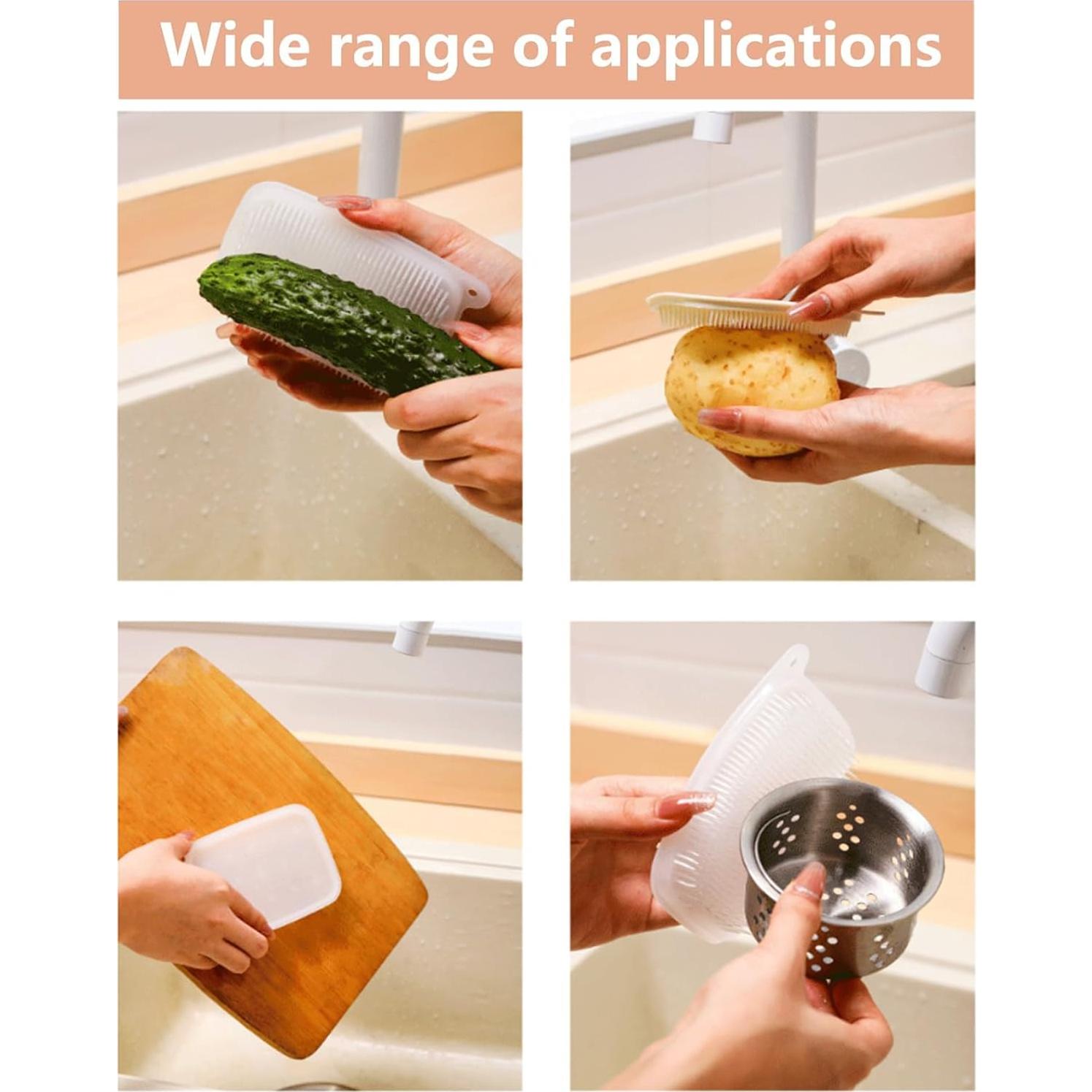 4 Cepillos de Verduras SHUNGXINYI Antideslizantes 12x8x1.5cm