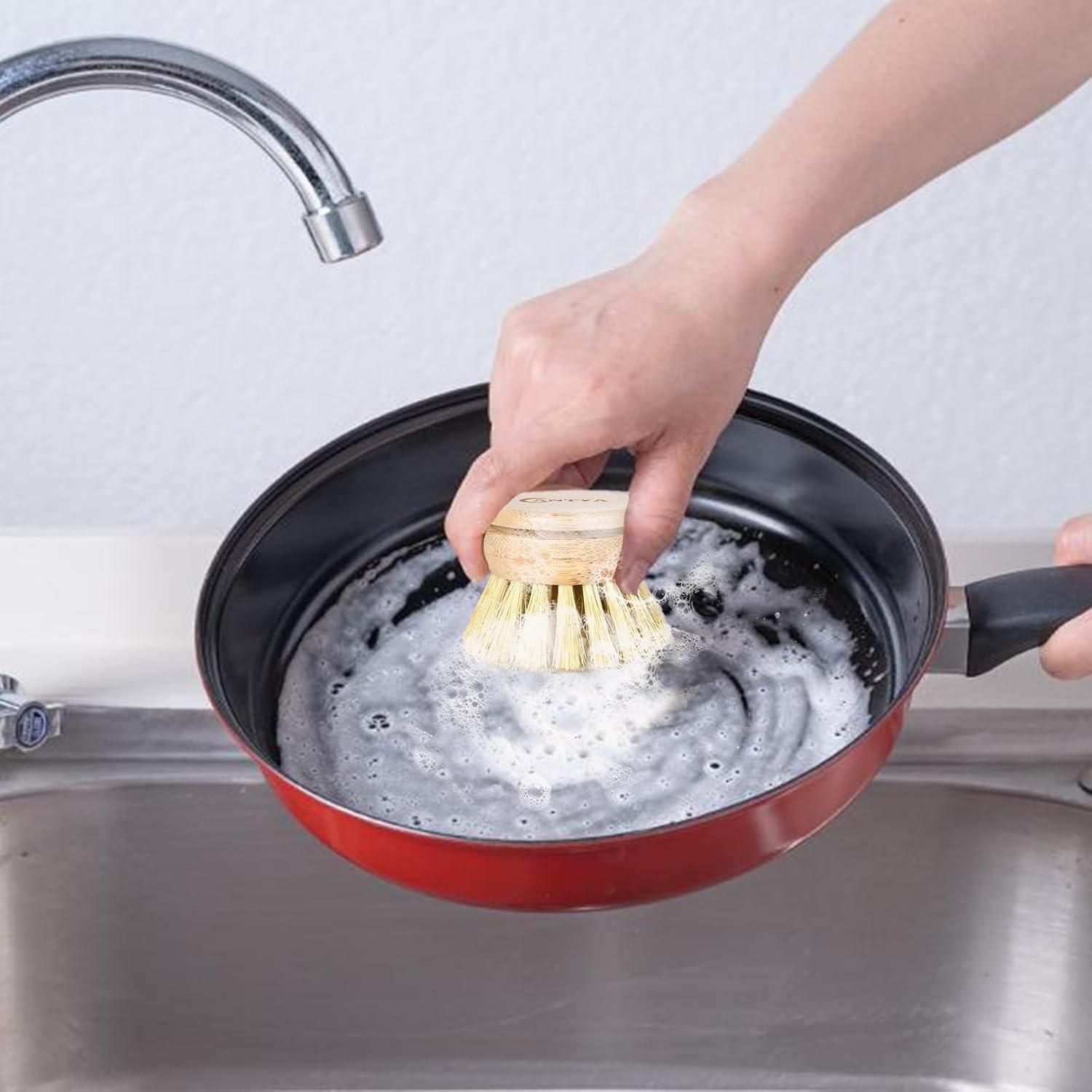 Cepillo de Platos de Bambú ANTYA con 4 Cabezas Reemplazables