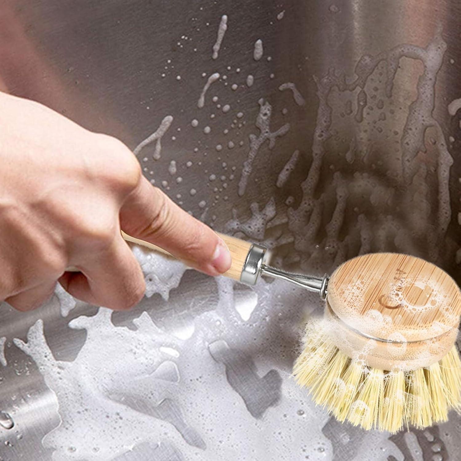 Cepillo de Platos de Bambú ANTYA con 4 Cabezas Reemplazables