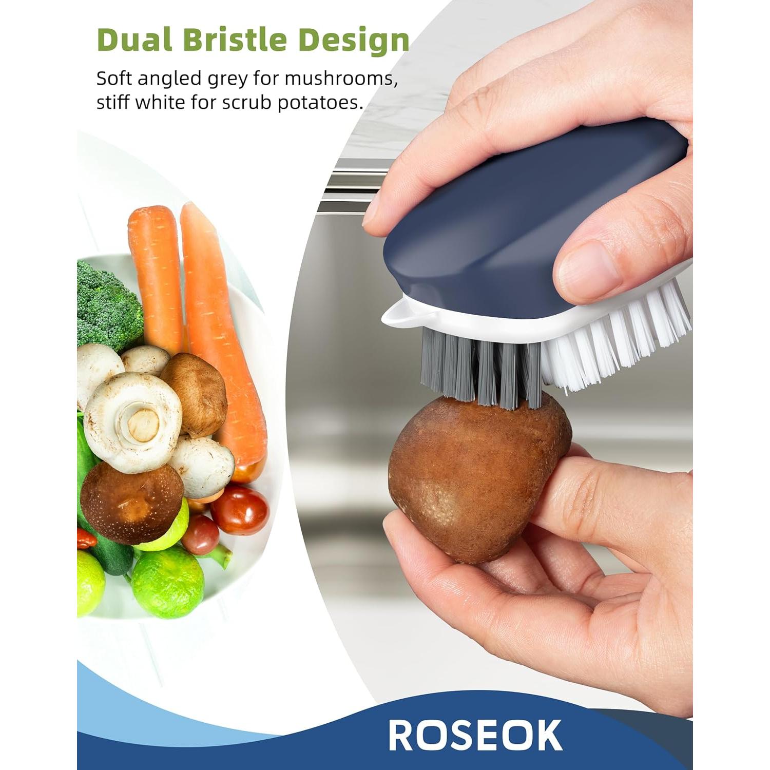 Cepillo de Cocina ROSEOK para Patatas y Verduras - 2 Unidades