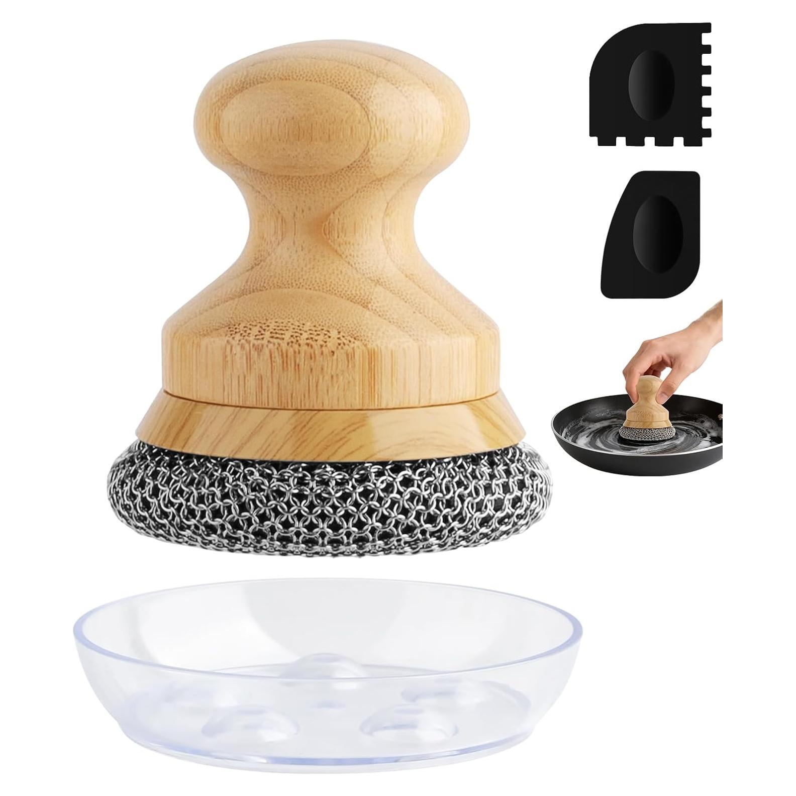 Estropajo de Malla de Cadena Beeptrum con Mango de Bambú