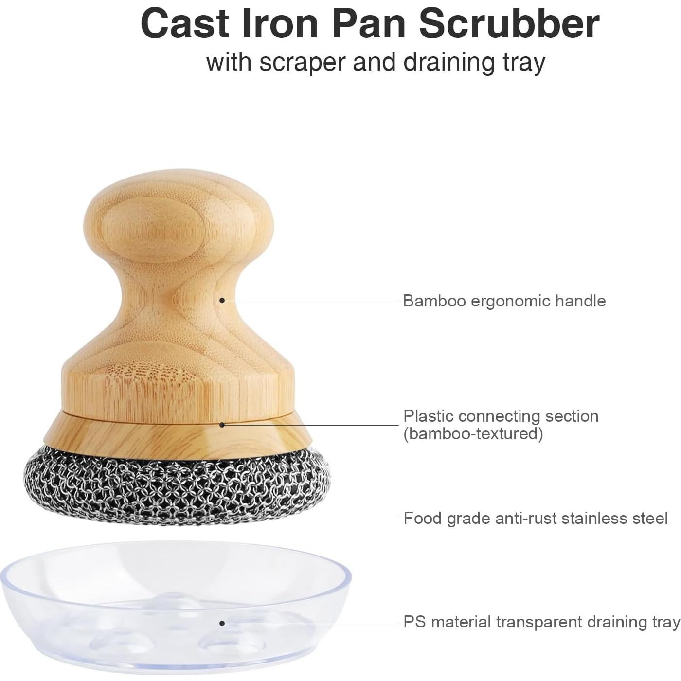 Estropajo de Malla de Cadena Beeptrum con Mango de Bambú