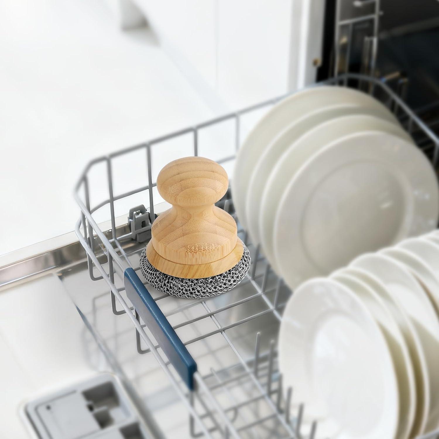 Estropajo de Malla de Cadena Beeptrum con Mango de Bambú